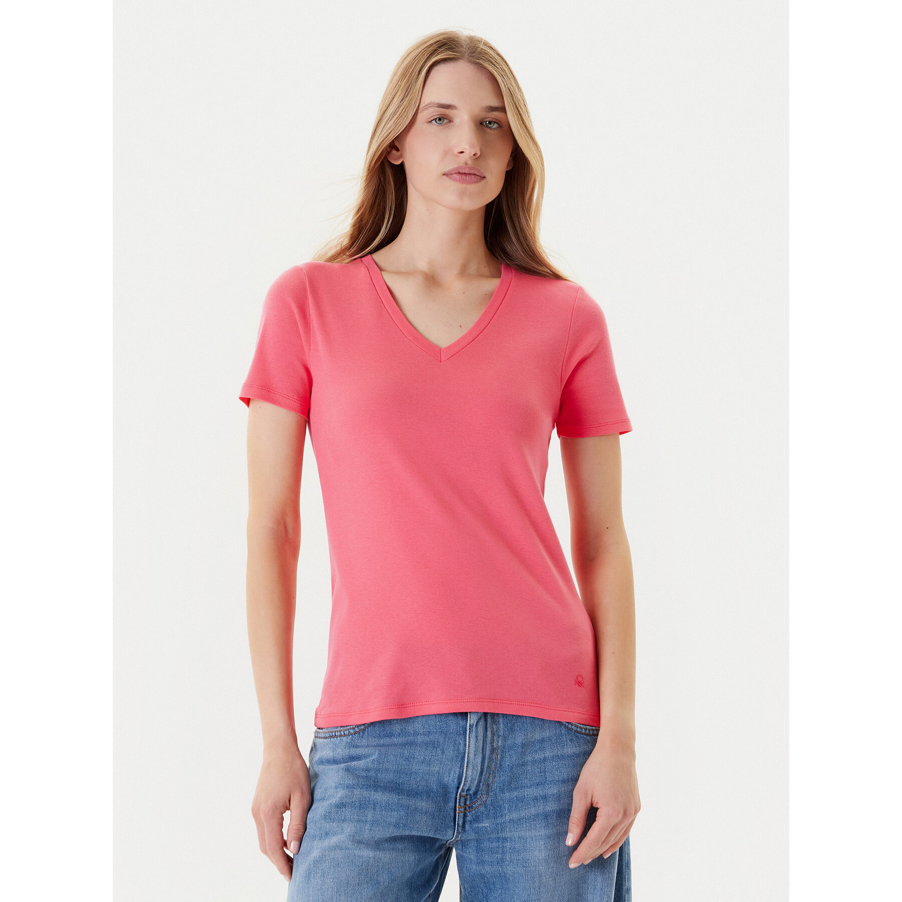 United Colors Of Benetton T-Shirt 3GA2E4230 Różowy Regular Fit