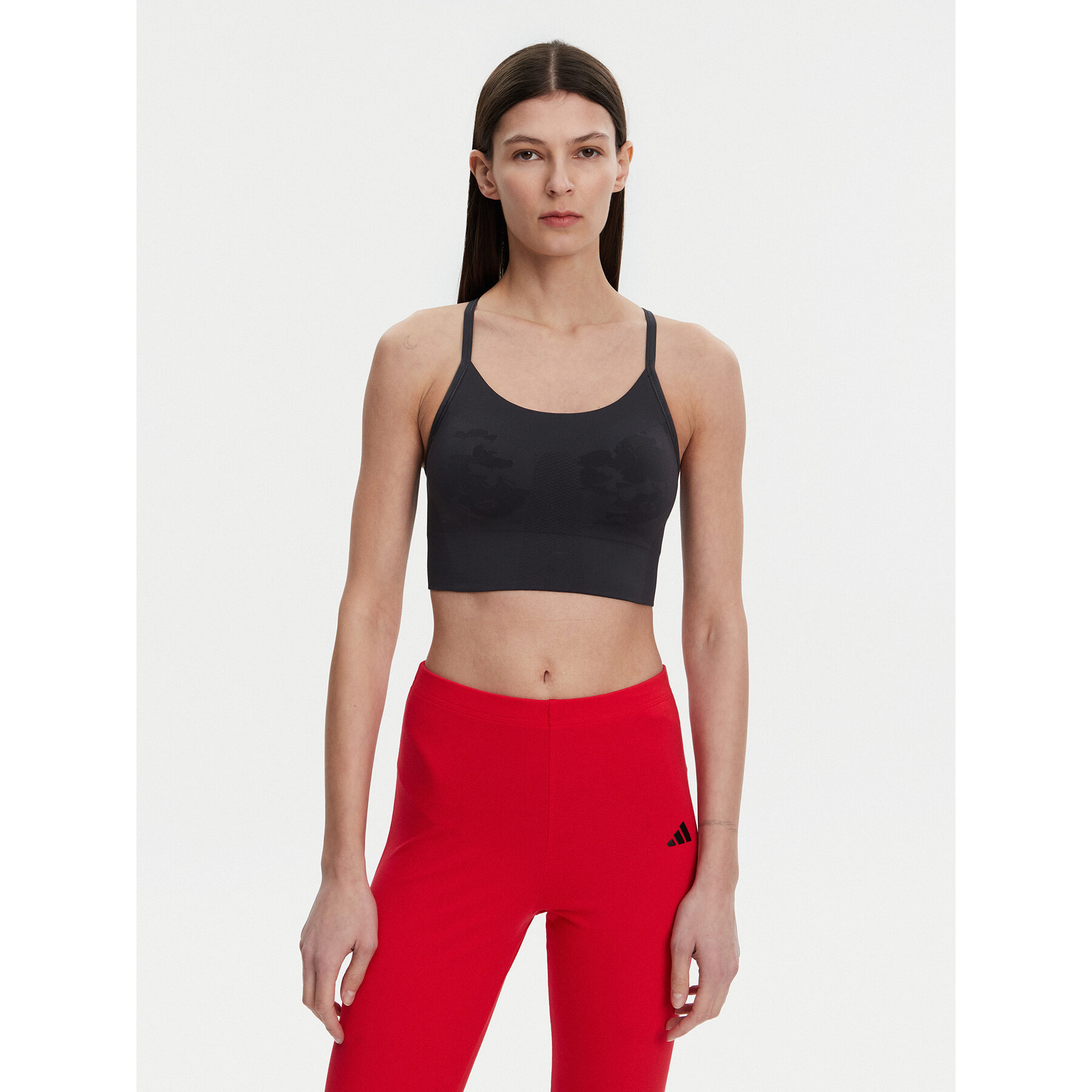 adidas by Stella McCartney Biustonosz sportowy TrueStrength JJ1650 Szary Slim Fit