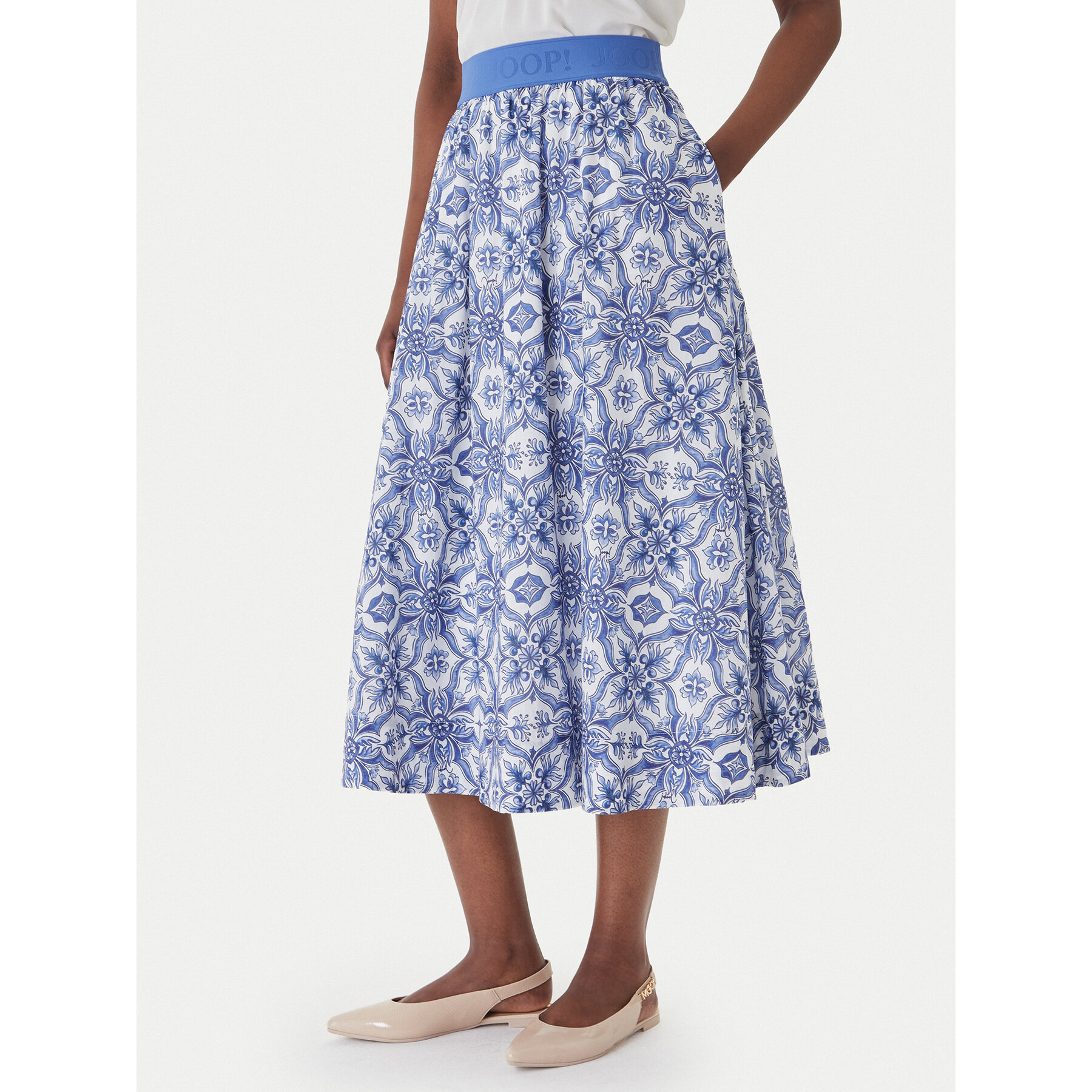 JOOP! Spódnica midi Saki2 30102101 Niebieski Regular Fit