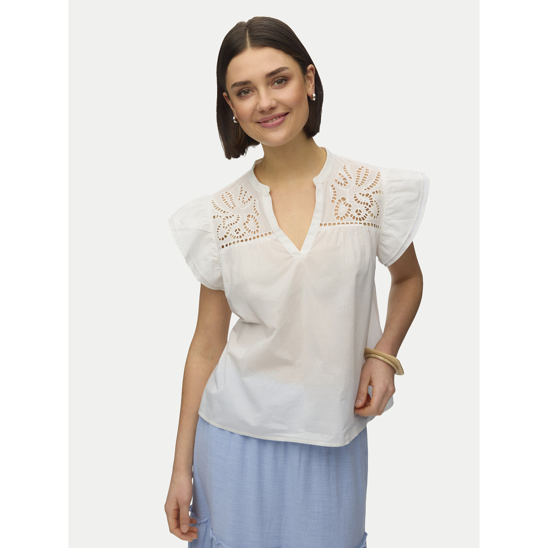 Vero Moda Bluzka Line 10347292 Biały Regular Fit