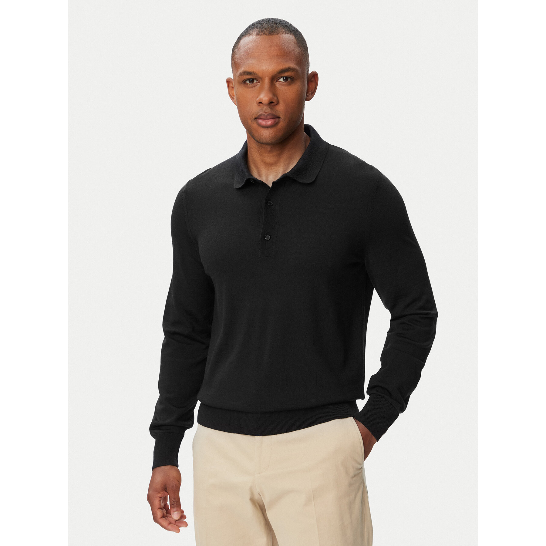 BOSS Polo H-Lancione 50565503 Czarny Regular Fit
