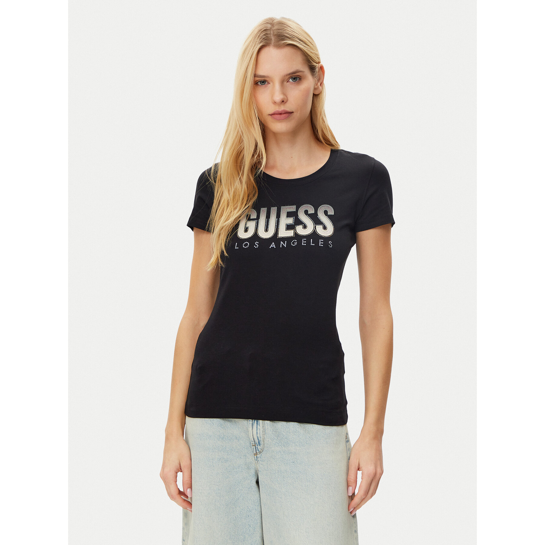 Guess T-Shirt W5GI14 J1314 Czarny Regular Fit