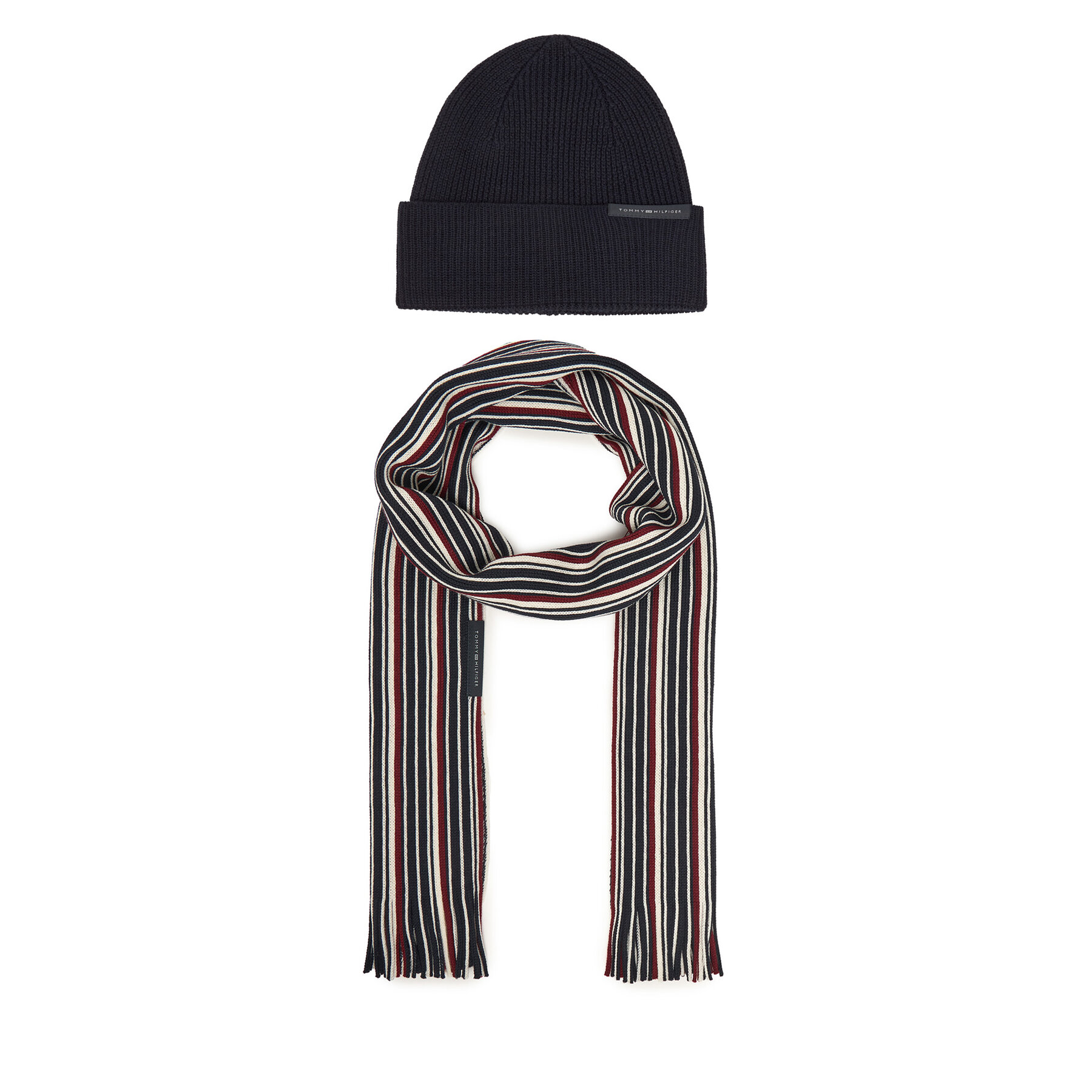 Tommy Hilfiger Zestaw Szalik i Czapka Th Corp Love AM0AM12939 Granatowy