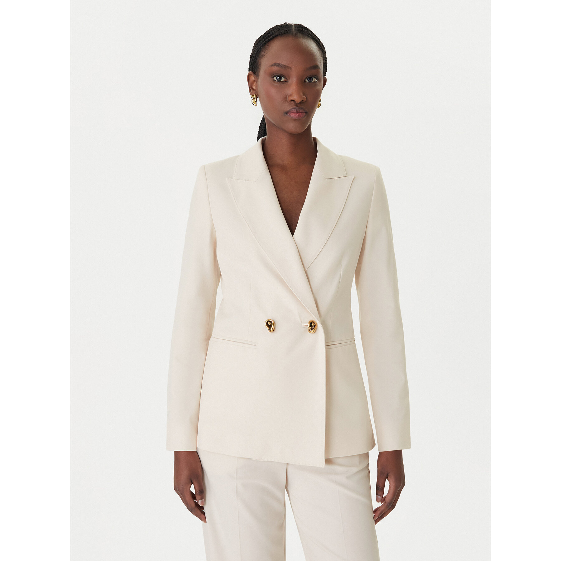 Marella Marynarka Tropico 2613041121 Biały Regular Fit