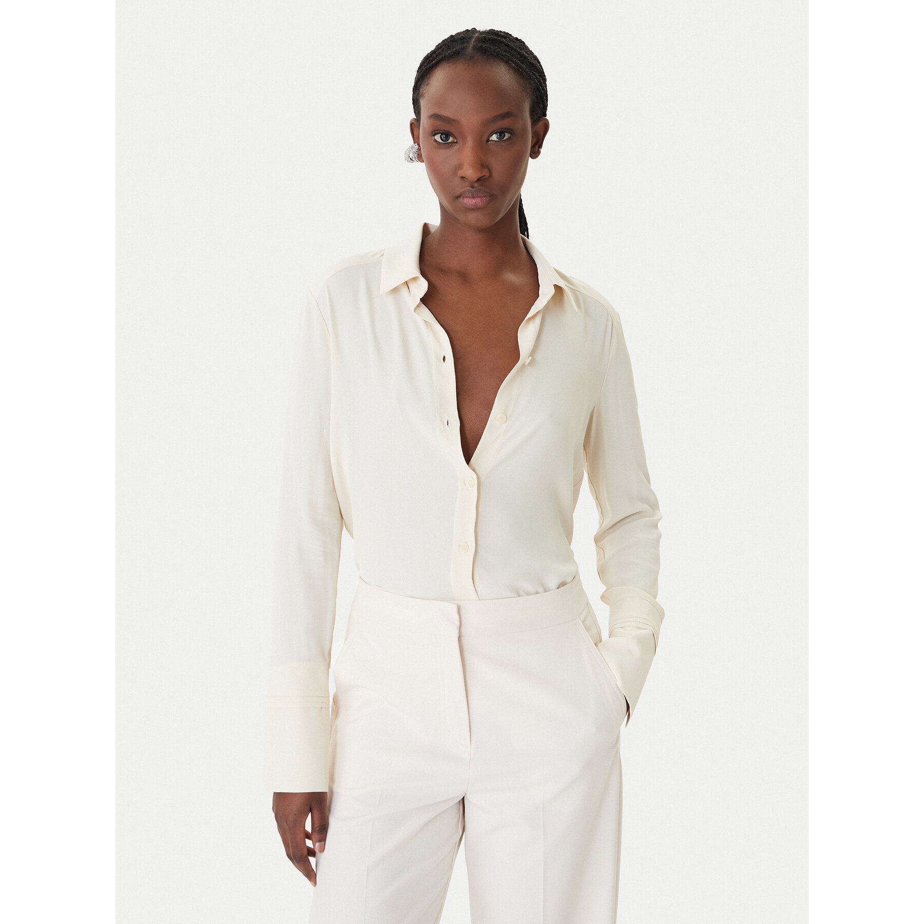 Patrizia Pepe Koszula 8C0872/A8I1-W409 Beżowy Regular Fit