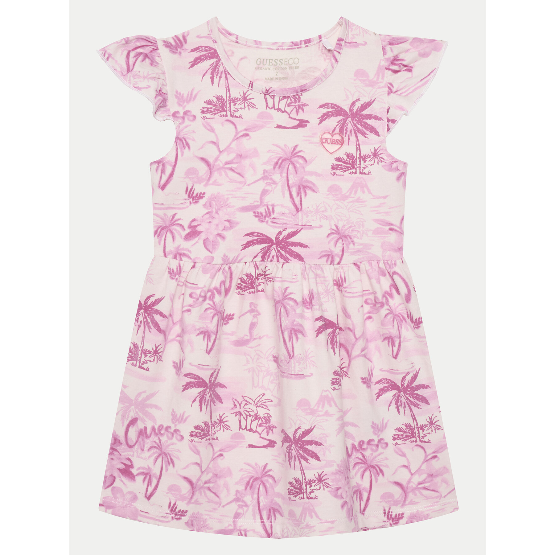 Guess Sukienka letnia K5GK14 K6YW4 Różowy Regular Fit