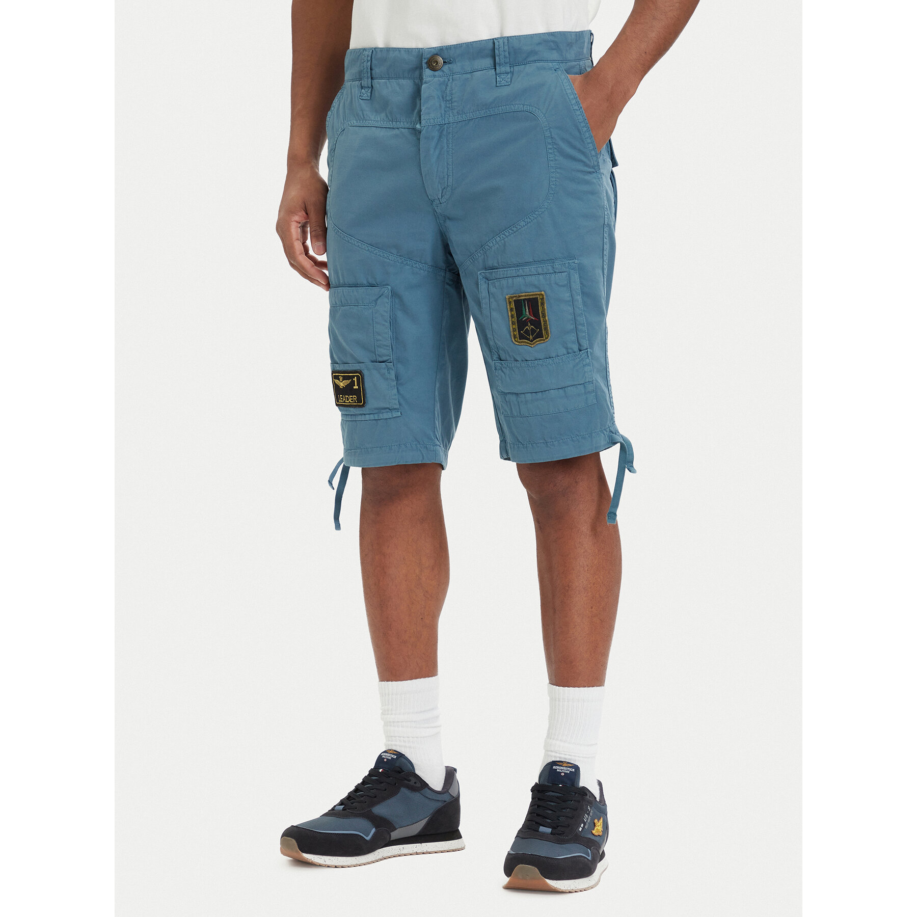 Aeronautica Militare Szorty materiałowe 261BE0041UCT01122 Niebieski Regular Fit