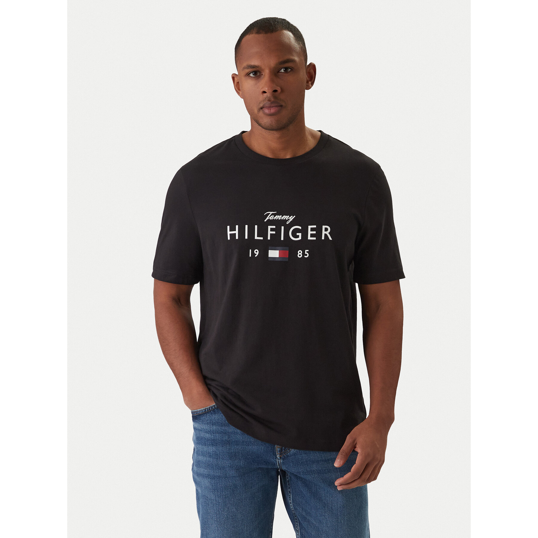 Tommy Hilfiger T-Shirt MW0MW41455 Czarny Regular Fit