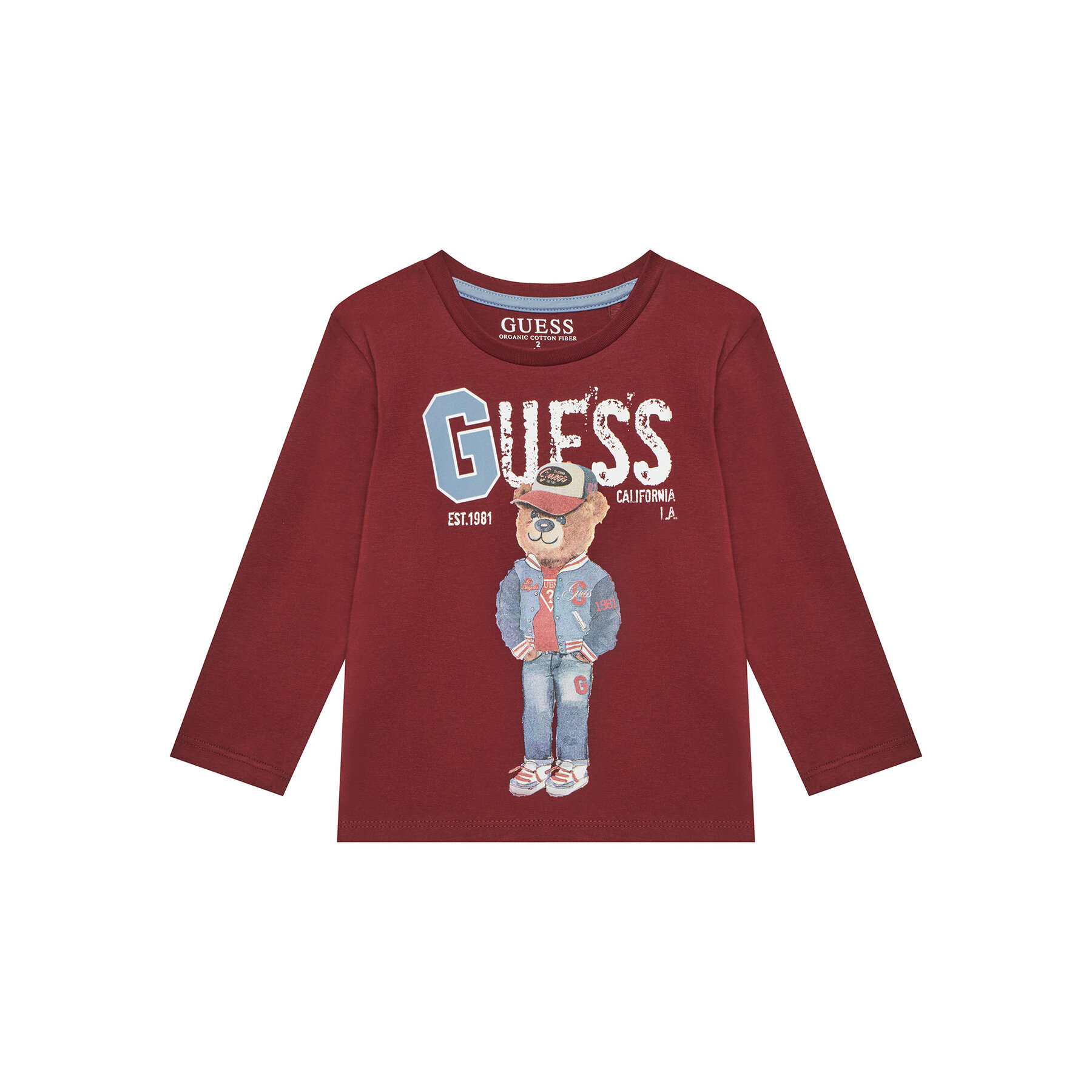 Guess Bluzka N5YI23 K8HM4 Bordowy Regular Fit