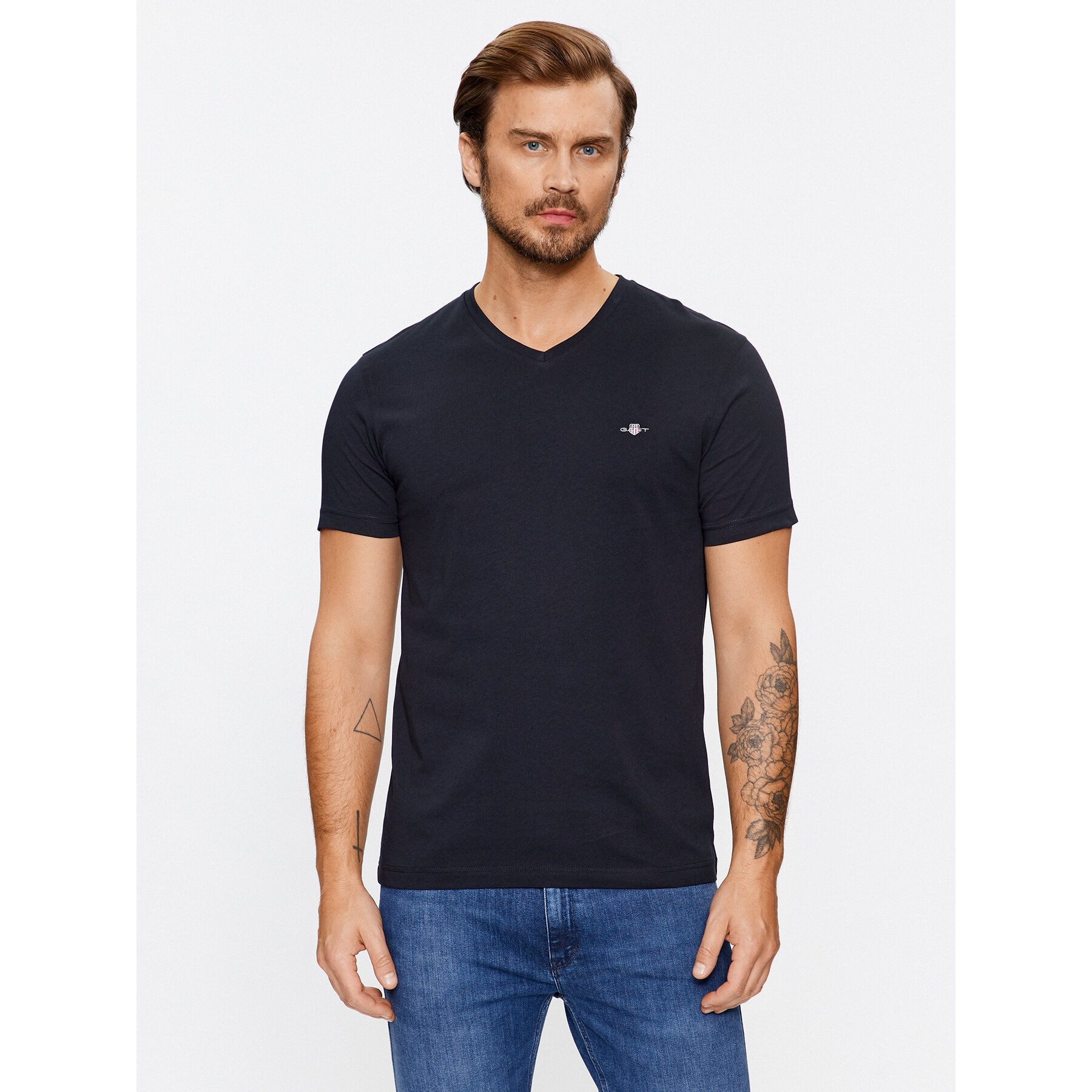 Gant T-Shirt Shield 2003186 Czarny Slim Fit