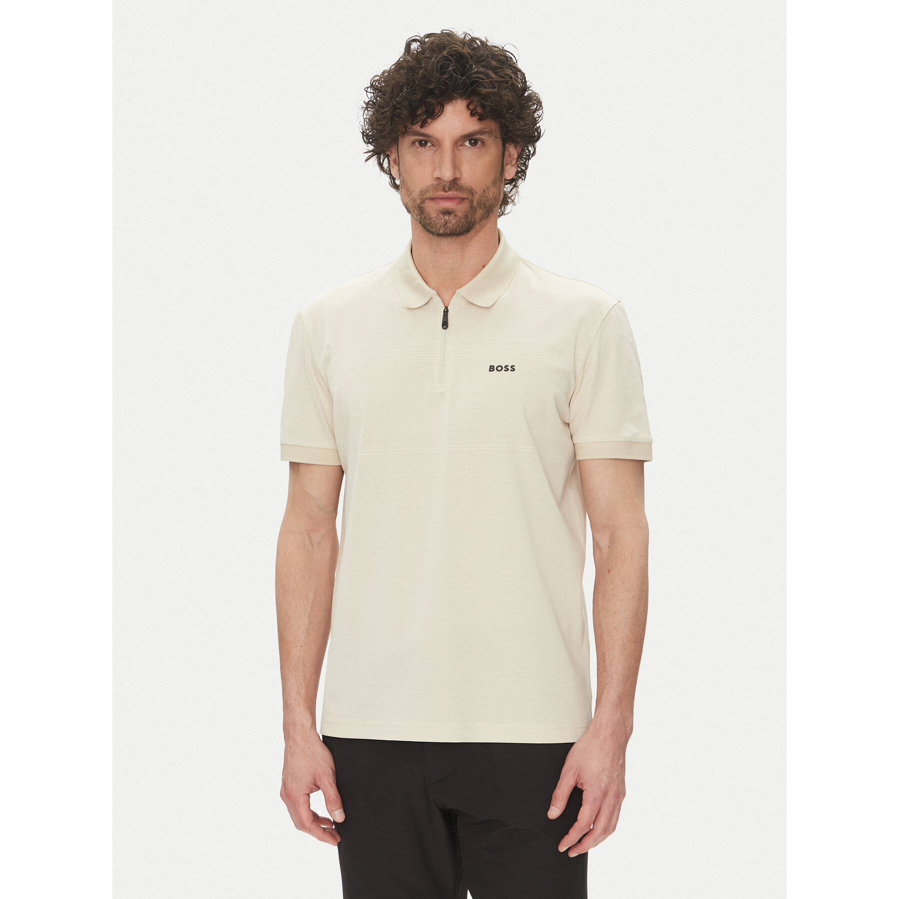 BOSS Polo Philix Pima 50538177 Beżowy Regular Fit