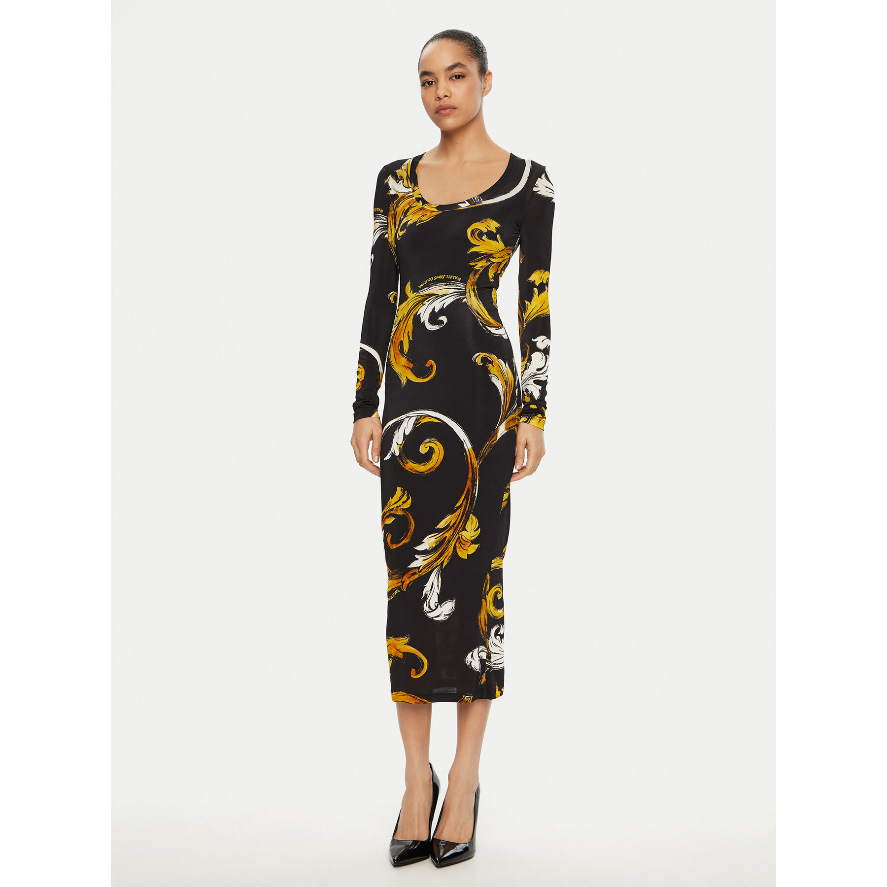 Versace Jeans Couture Sukienka codzienna 78HAO920 JS471 Czarny Regular Fit