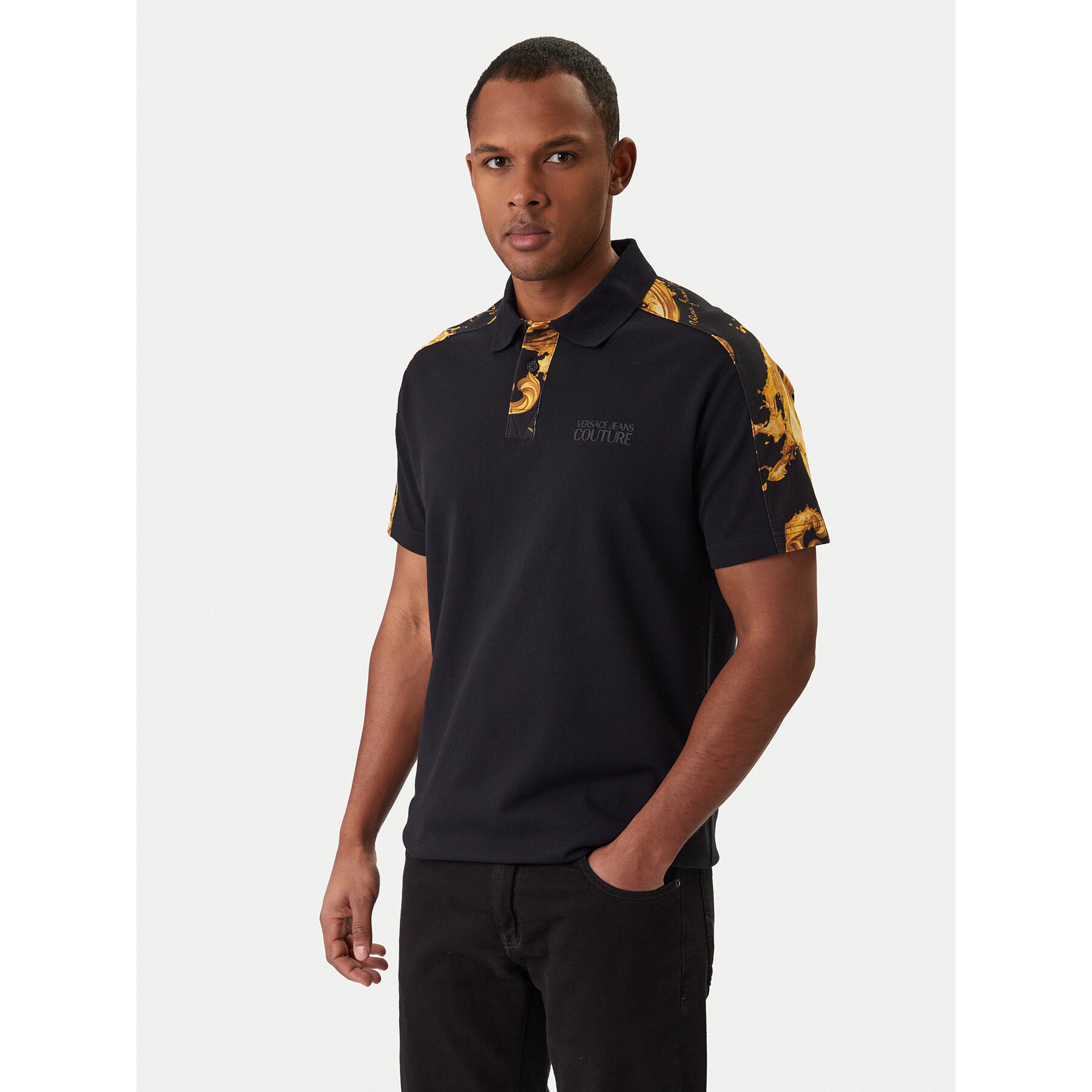Versace Jeans Couture Polo 80GAG6R1 JS549 Czarny Regular Fit