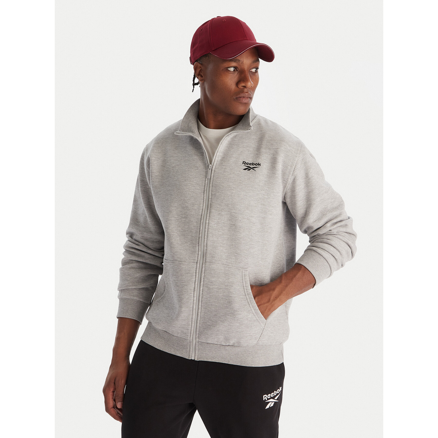 Reebok Bluza RK25144CCM Szary Regular Fit