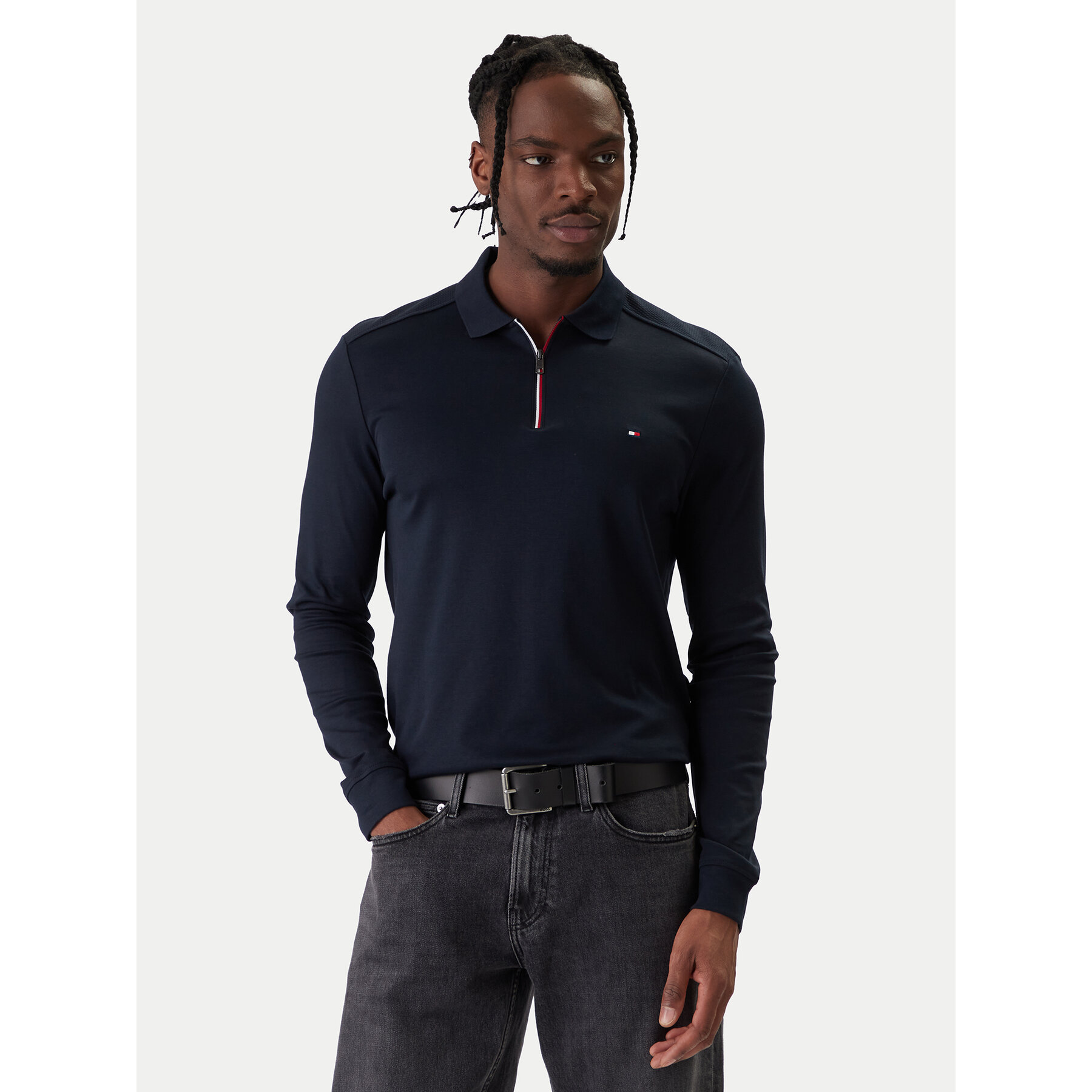 Tommy Hilfiger Polo MW0MW42808 Granatowy Regular Fit