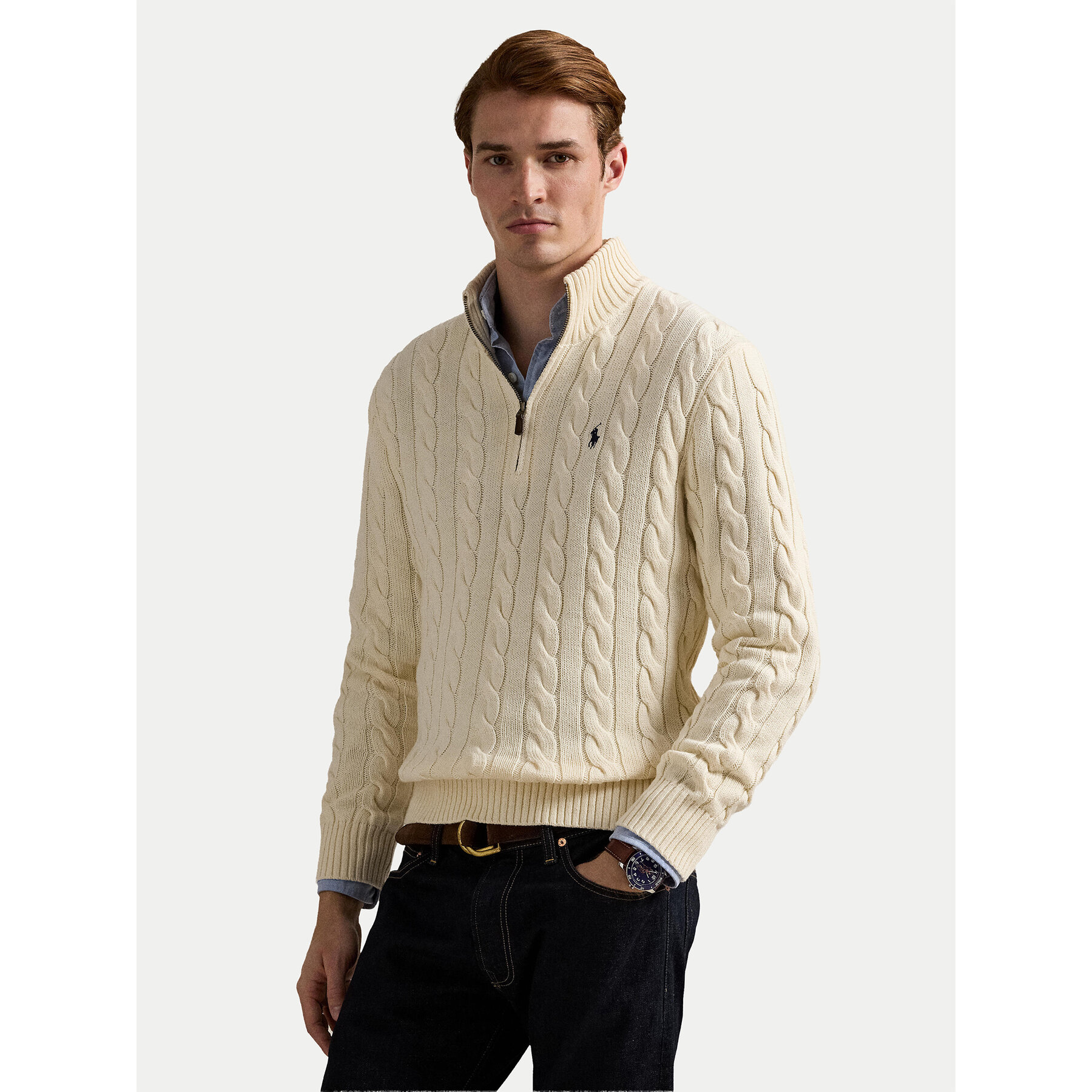 Polo Ralph Lauren Sweter 710810841015 Beżowy Regular Fit