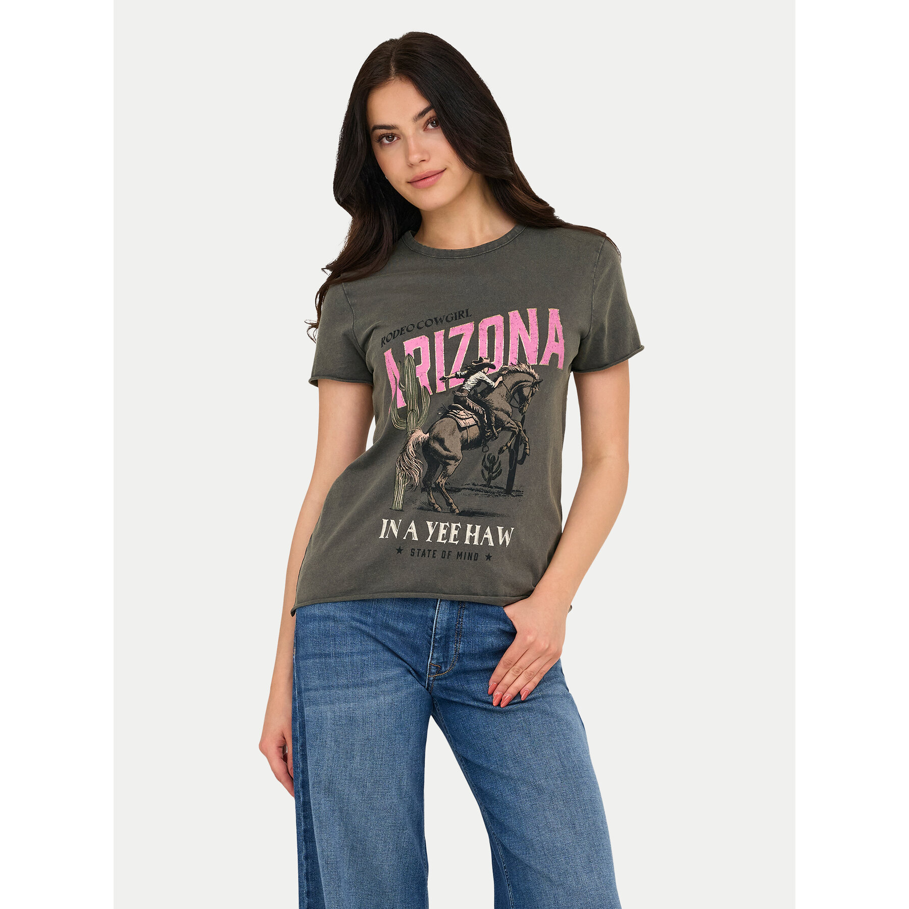 ONLY T-Shirt Lucy 15215721 Szary Regular Fit
