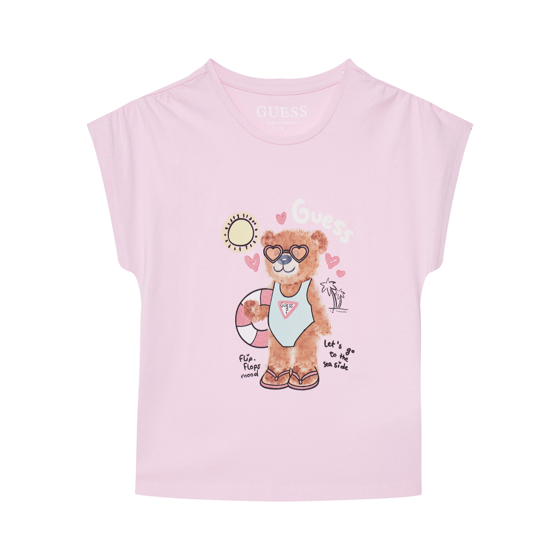 Guess T-Shirt K6GI18 K6YW4 Różowy Regular Fit