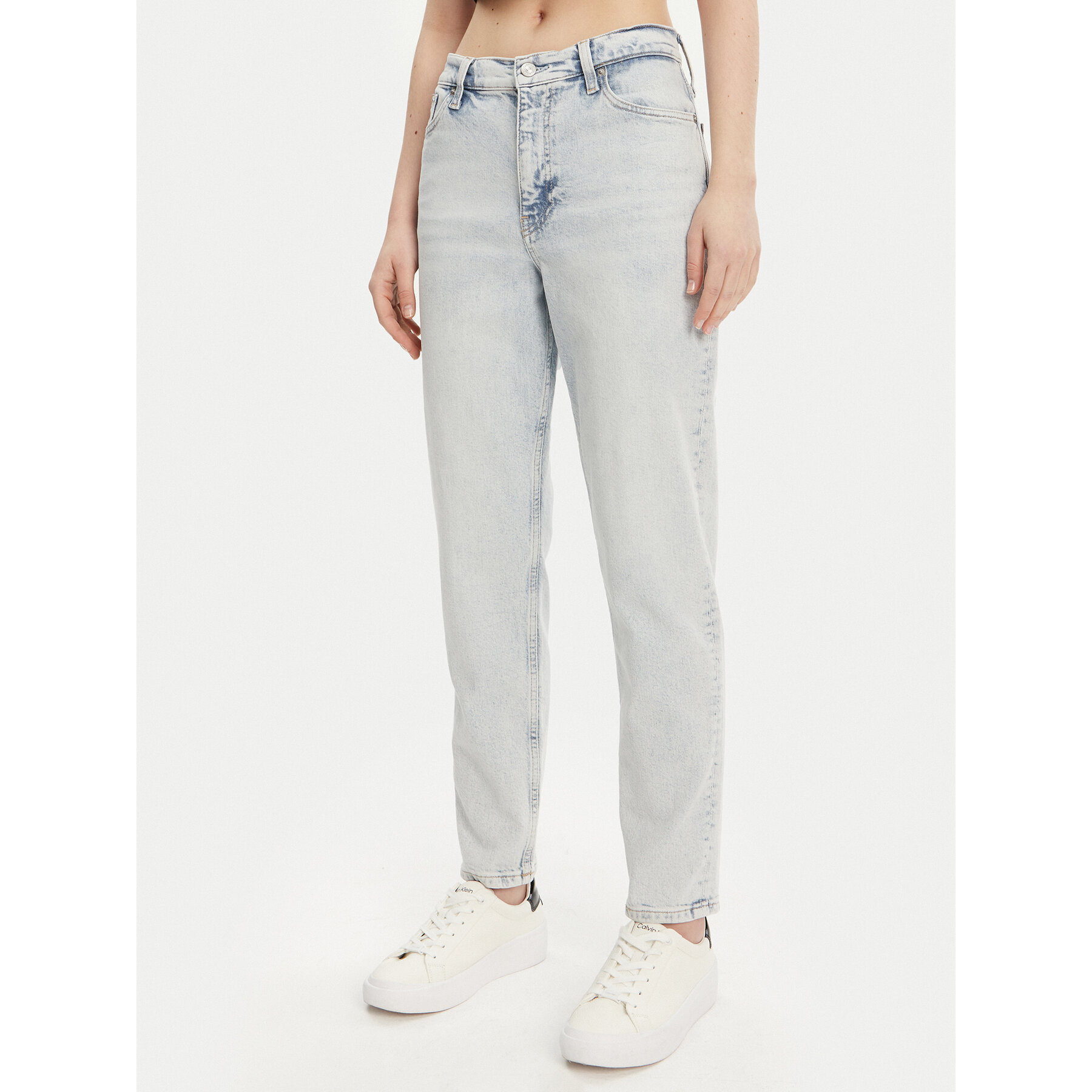 Calvin Klein Jeans Jeansy J20J225139 Niebieski Mom Fit