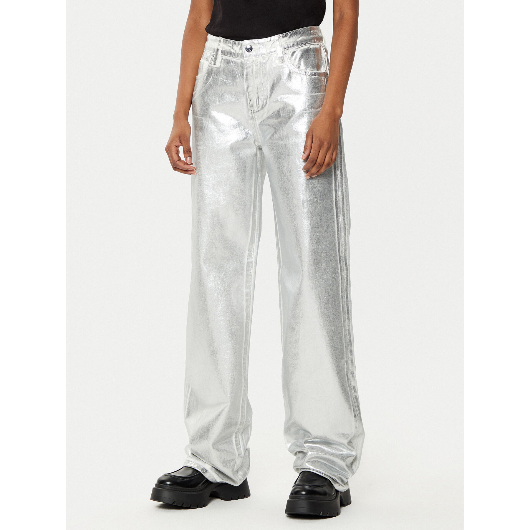 Armani Exchange Spodnie materiałowe XW000056 AF10836 M8047 Srebrny Relaxed Fit