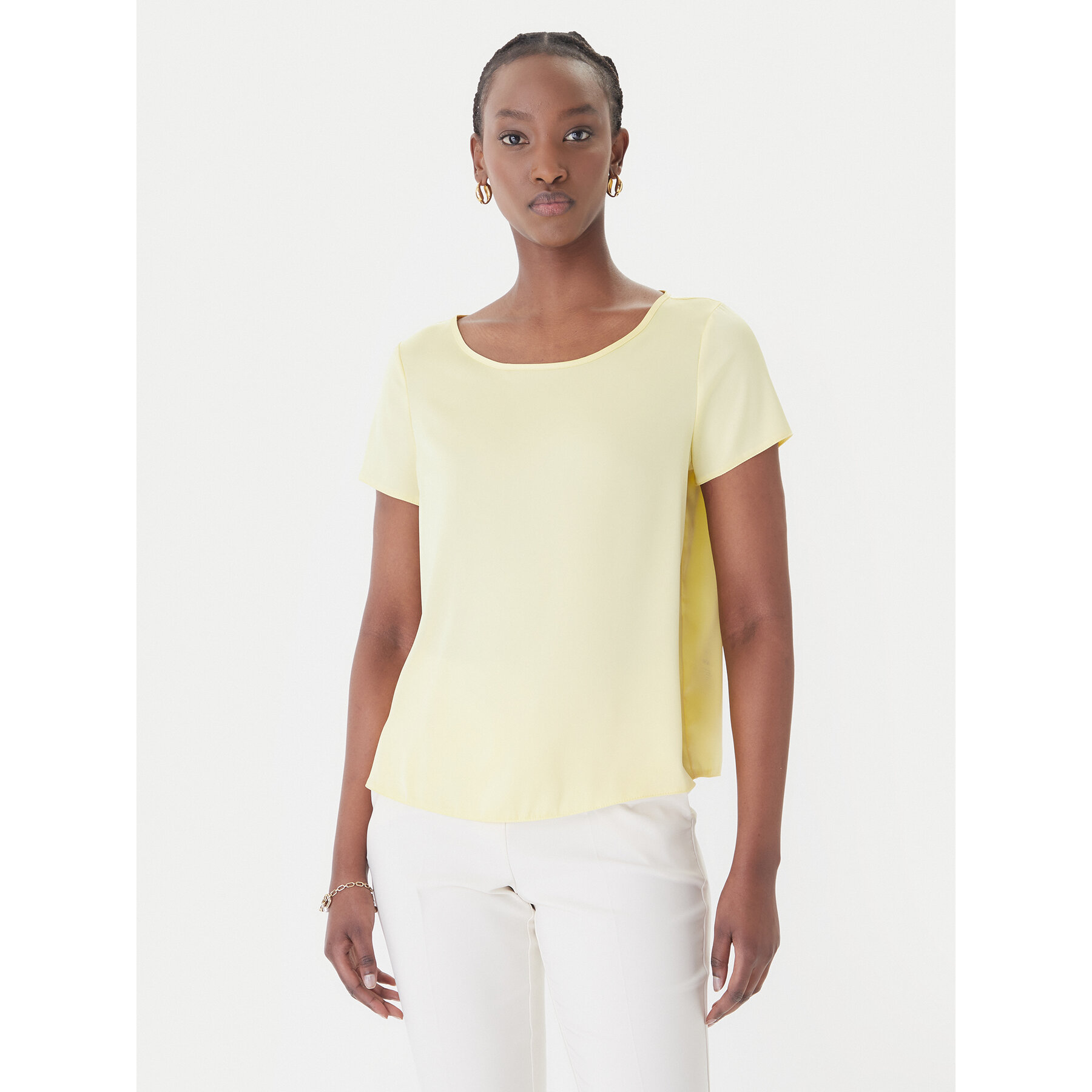 Rinascimento Bluzka CFC0127880003 Żółty Regular Fit