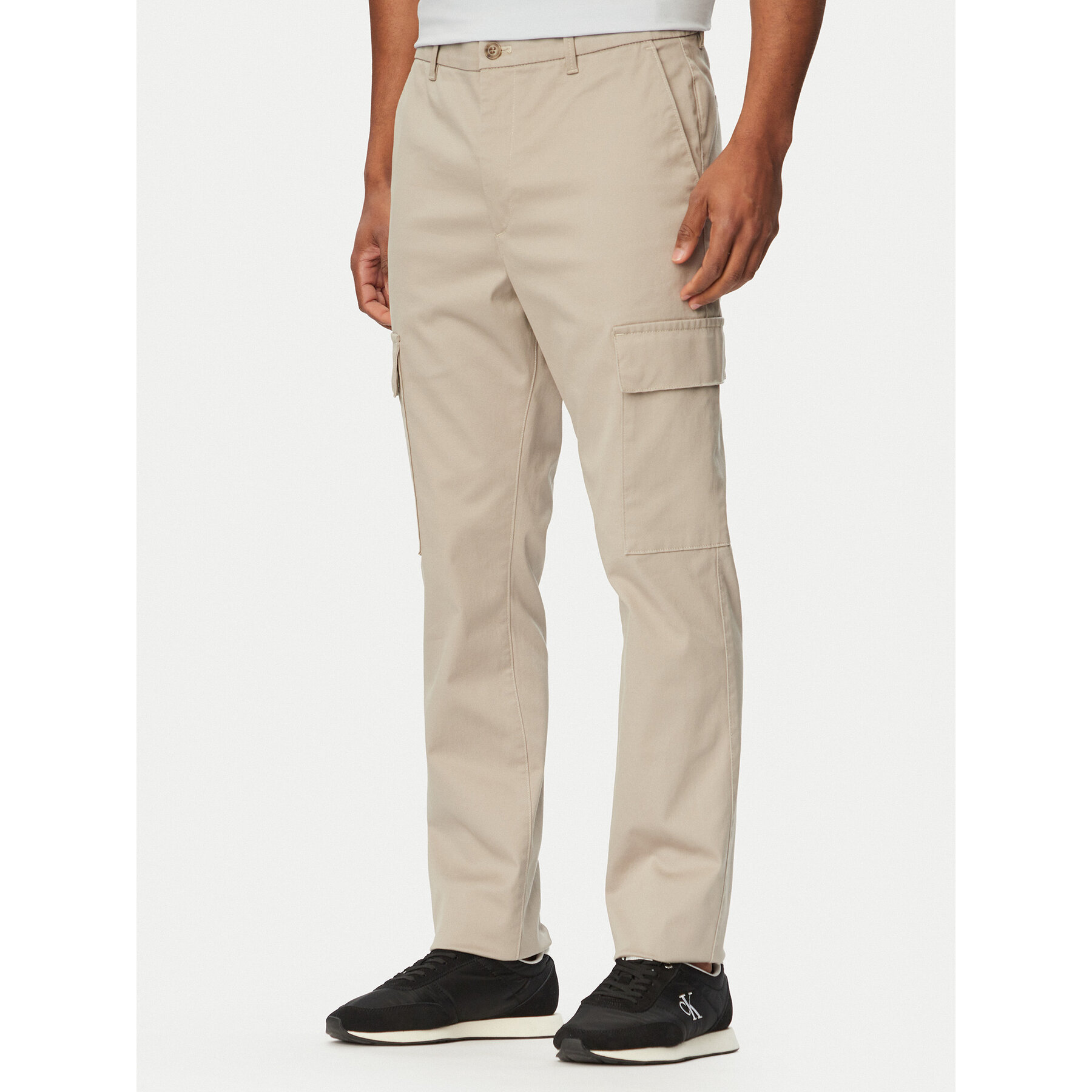 Calvin Klein Spodnie cargo LV04LC619G Beżowy Slim Fit