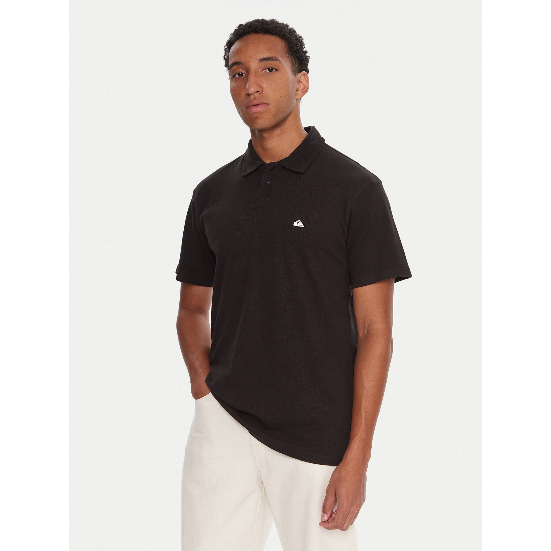 Quiksilver Polo Pique EQYKT04392 Czarny Regular Fit