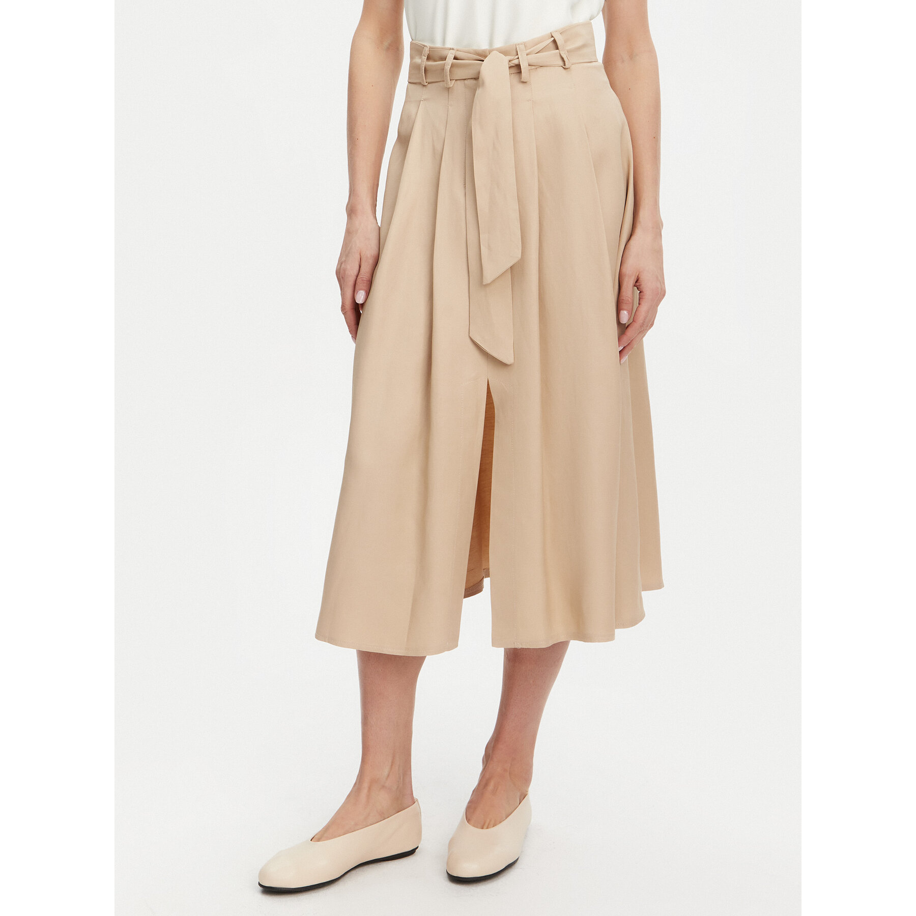 KAOS Spódnica midi RP1CO037 Beżowy Regular Fit