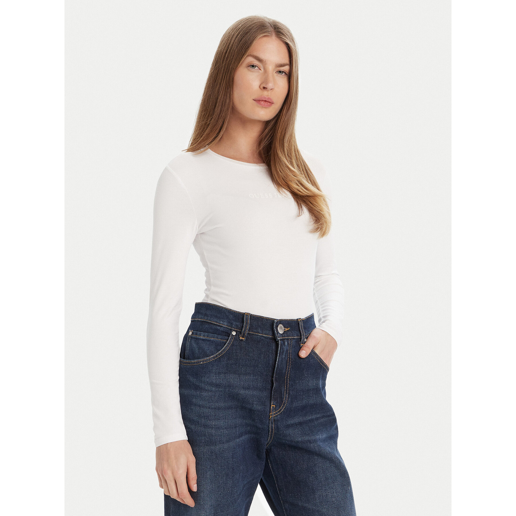 Guess Jeans Body W4BP41 J1314 Biały Slim Fit