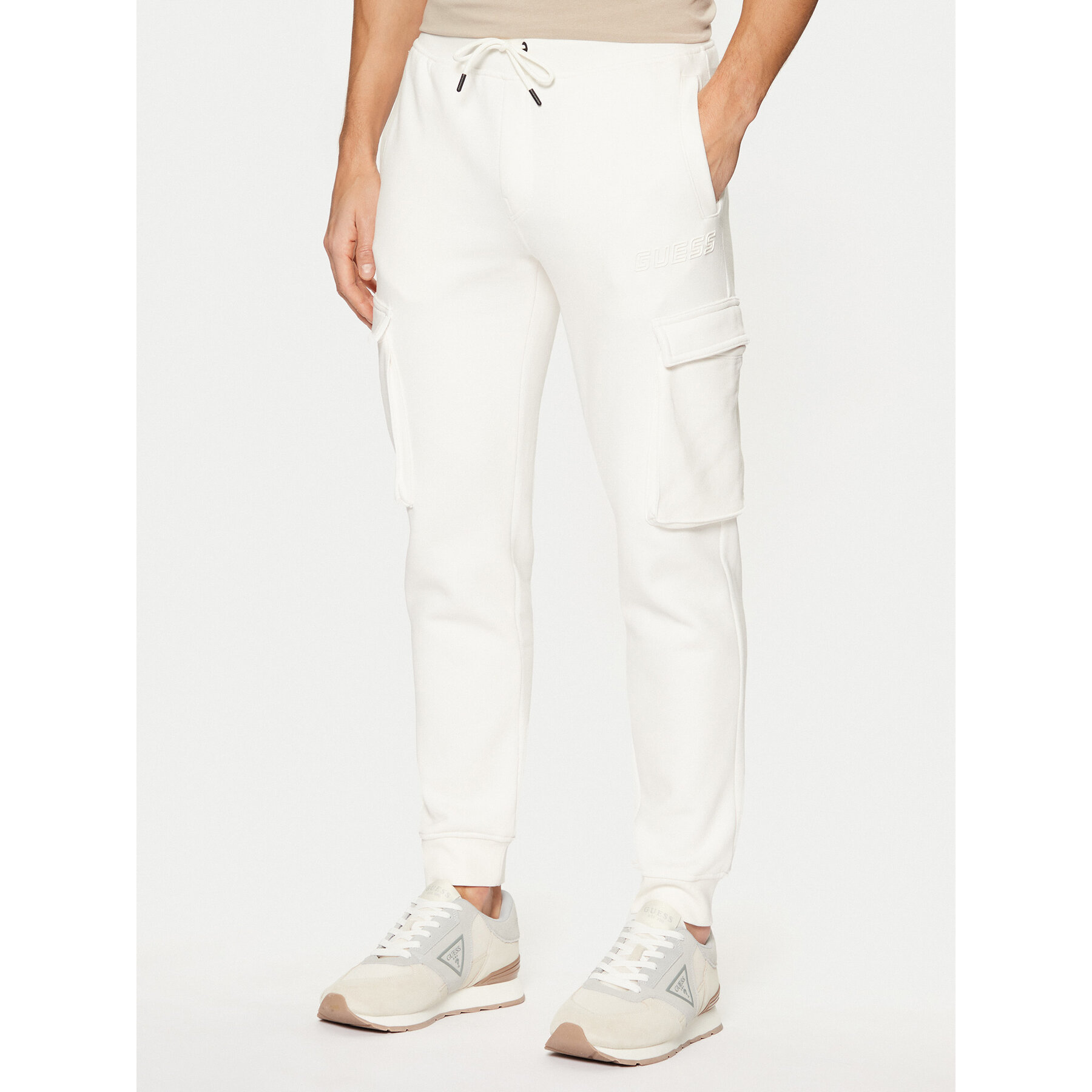 Guess Spodnie materiałowe Z4YB08 K9V31 Écru Regular Fit