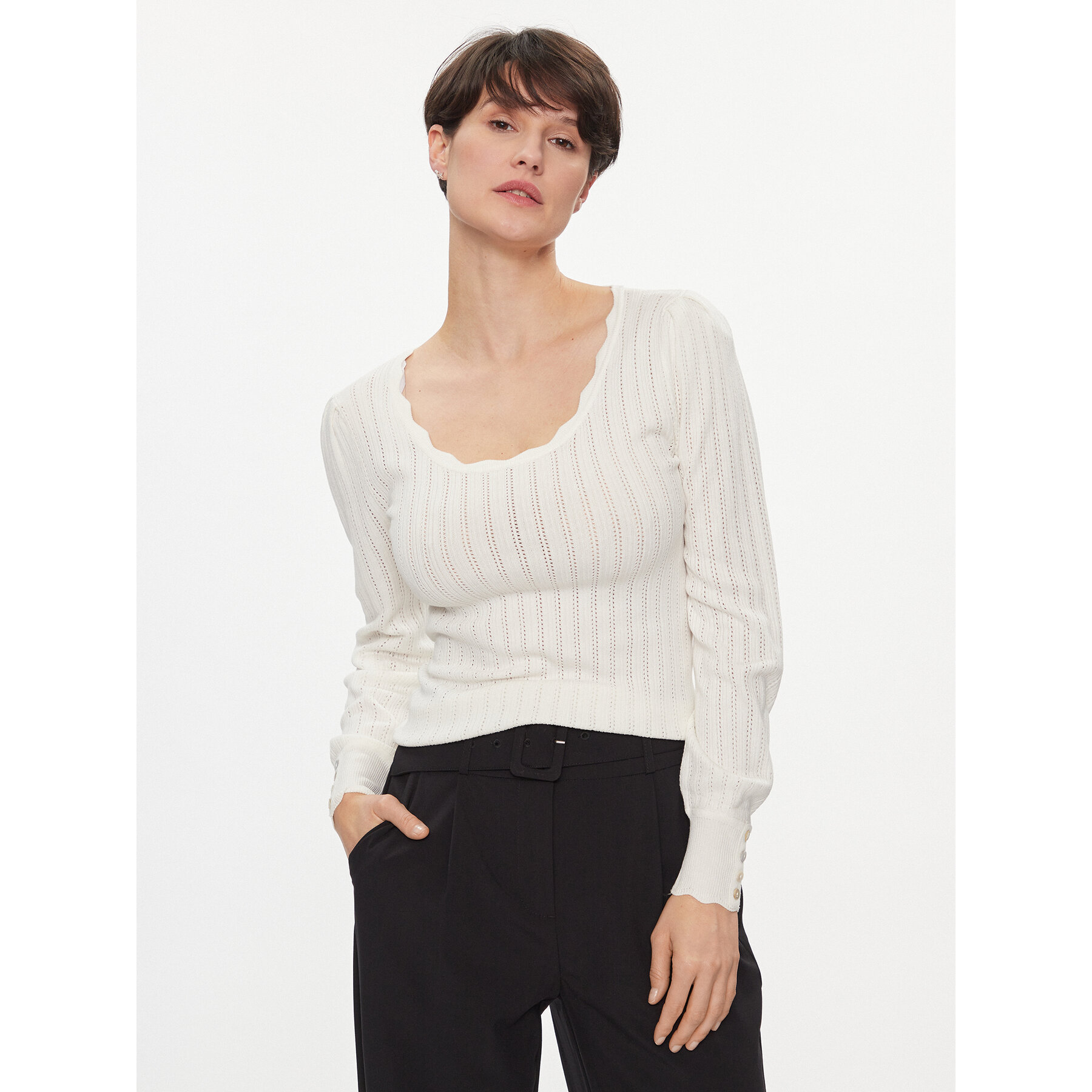 ONLY Sweter Meddi 15311544 Biały Regular Fit