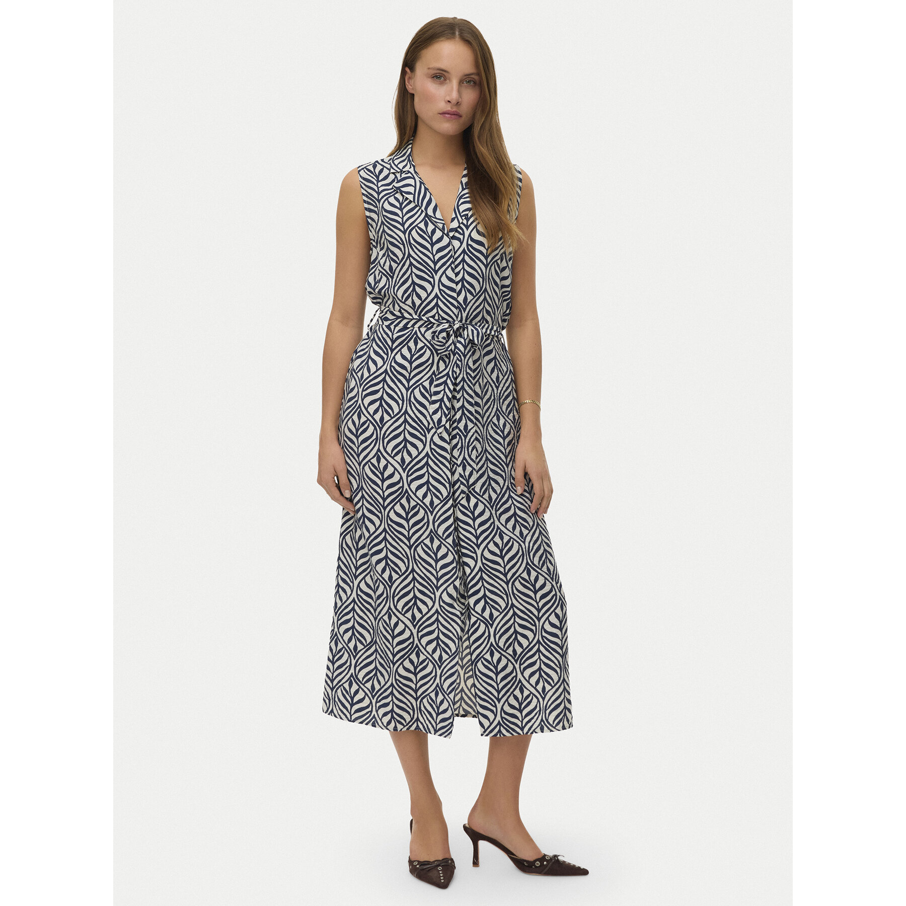 Vero Moda Sukienka koszulowa Josie 10341594 Granatowy Regular Fit