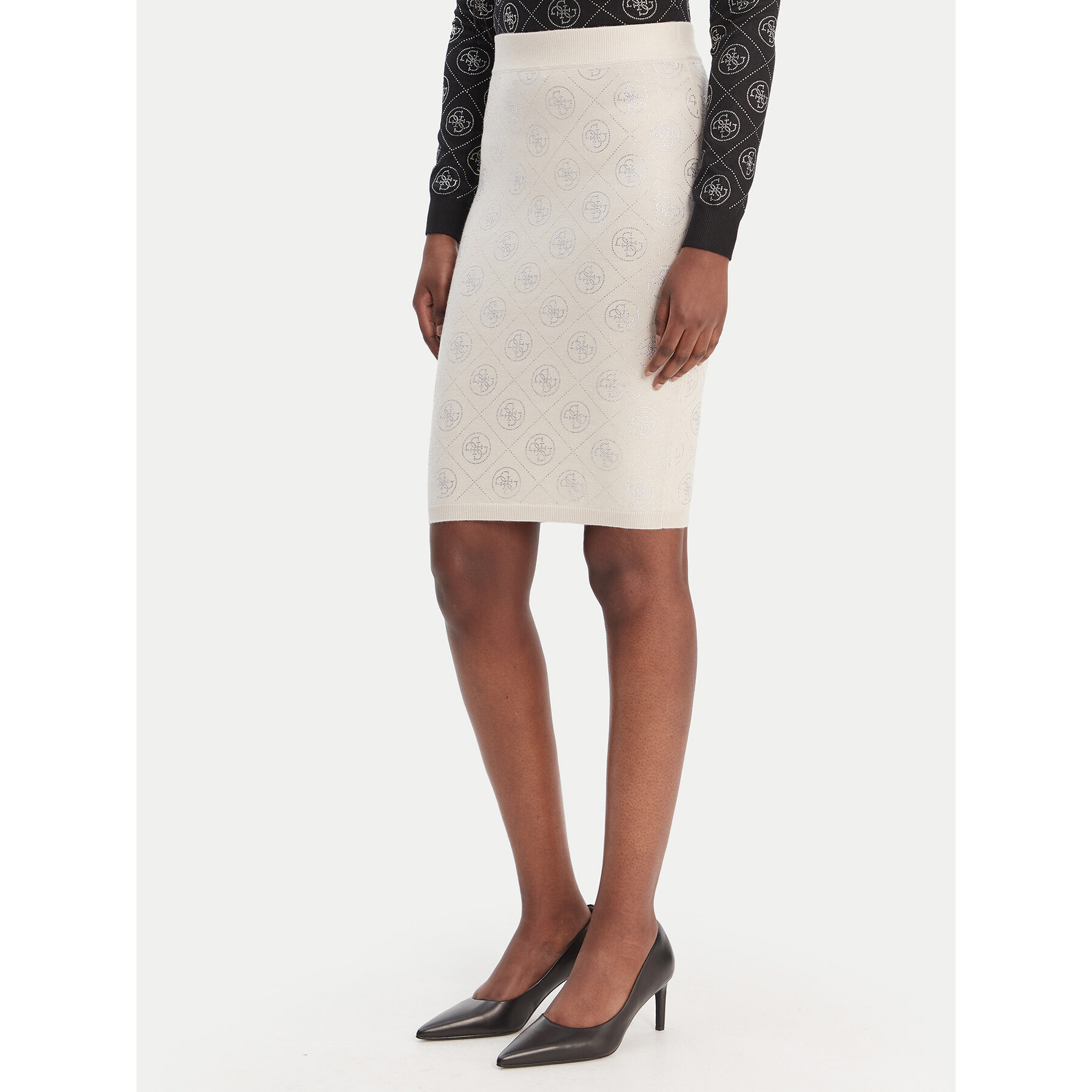 Guess Spódnica mini W6RD0O Z3JD2 Beżowy Regular Fit