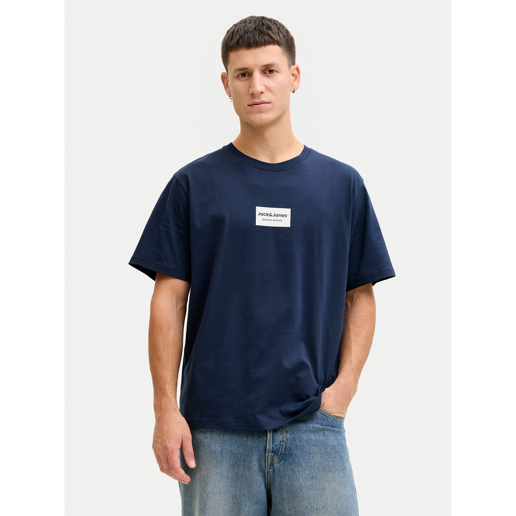 Jack & Jones T-Shirt Frank 12288092 Granatowy Relaxed Fit