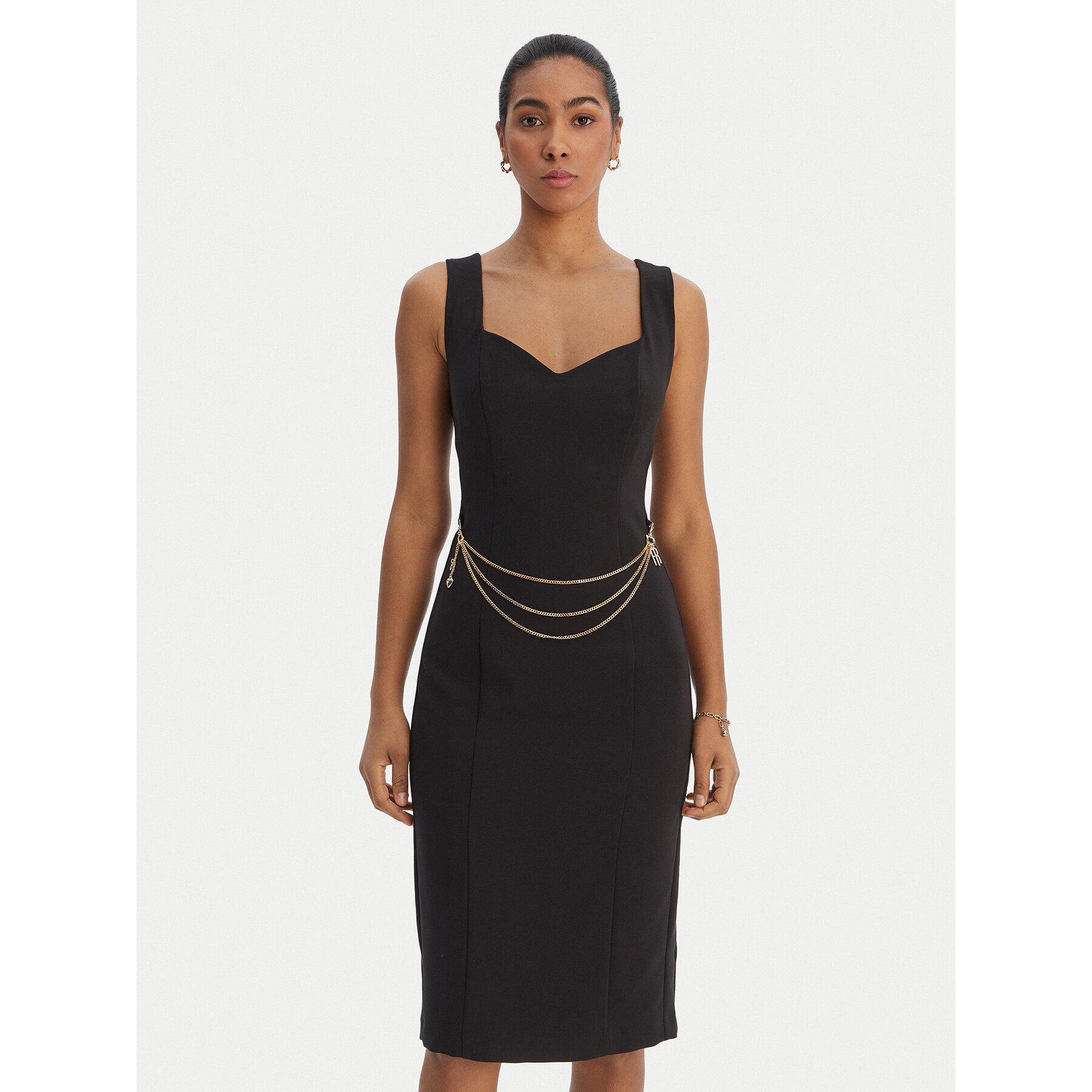 Fracomina Sukienka koktajlowa FR26SD2017W42901 Czarny Slim Fit