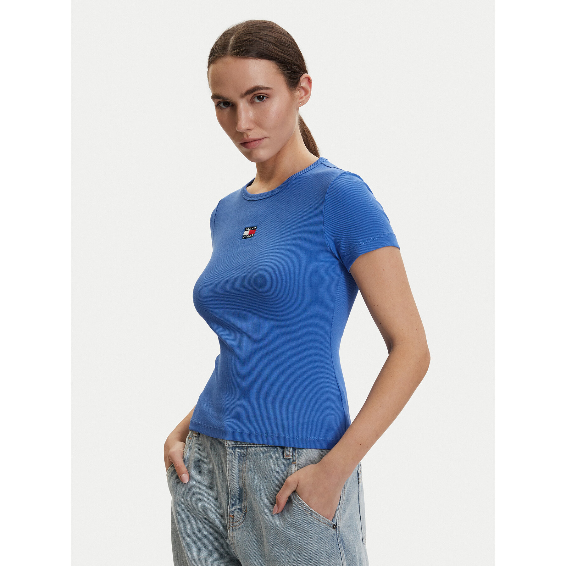 Tommy Jeans T-Shirt DW0DW17881 Niebieski Slim Fit