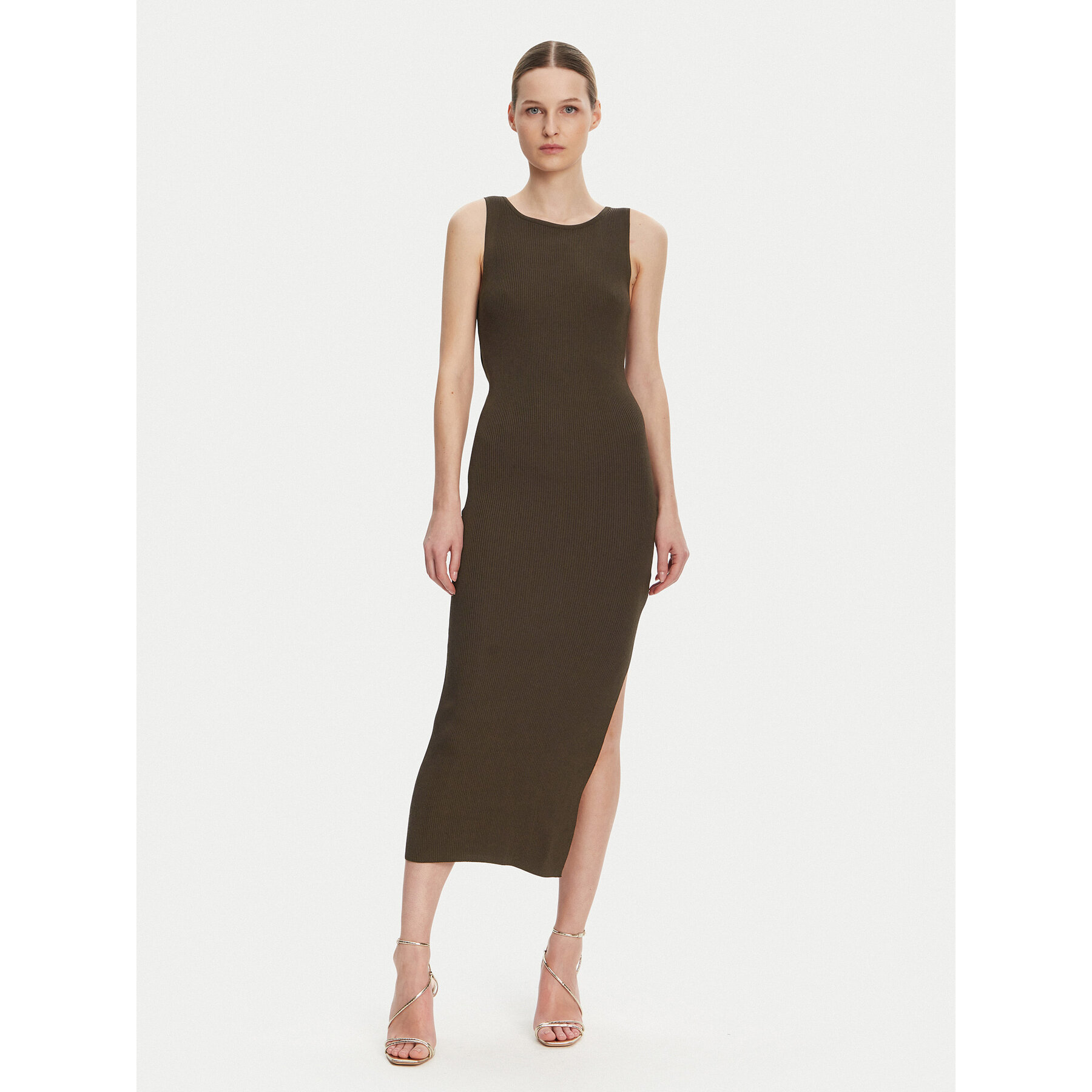 Guess Sukienka dzianinowa W5GK47 Z3L10 Brązowy Regular Fit