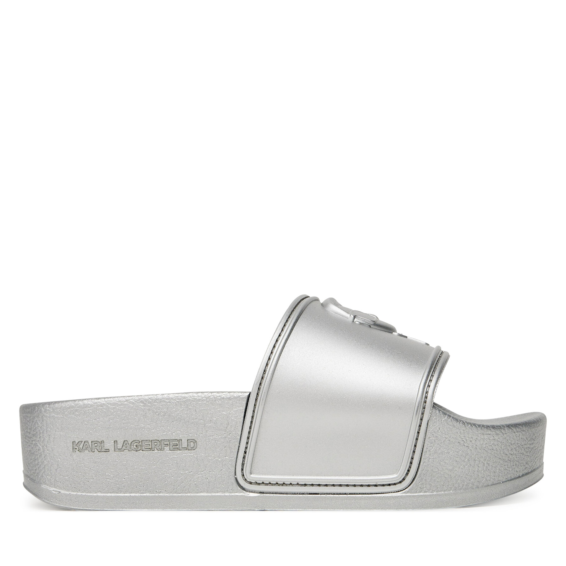 KARL LAGERFELD Klapki Kondo Maxi KL80819M Srebrny