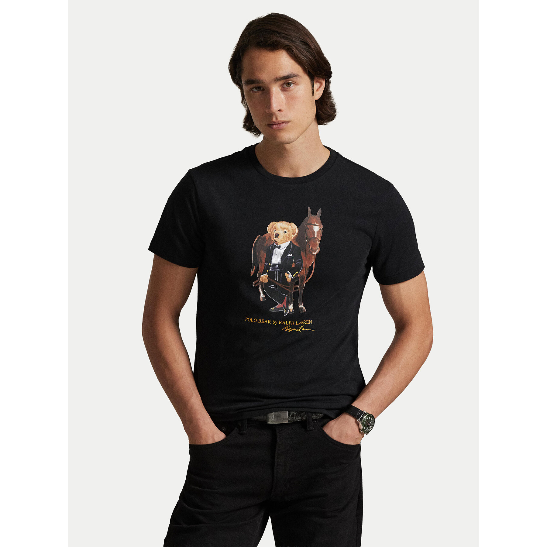Polo Ralph Lauren T-Shirt 710P08093002 Czarny Custom Slim Fit