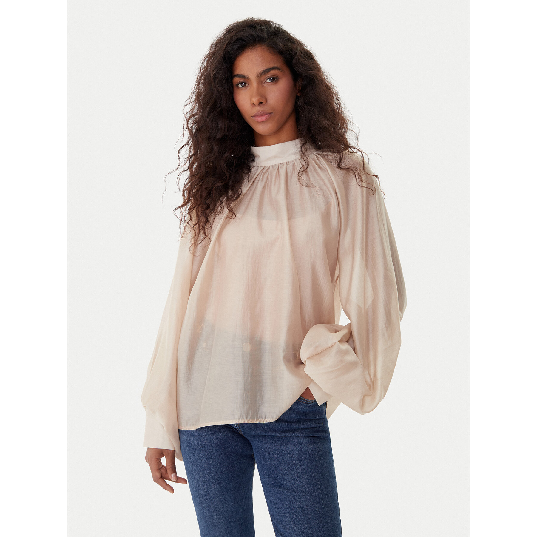 ViCOLO Bluzka TF0314 Beżowy Regular Fit