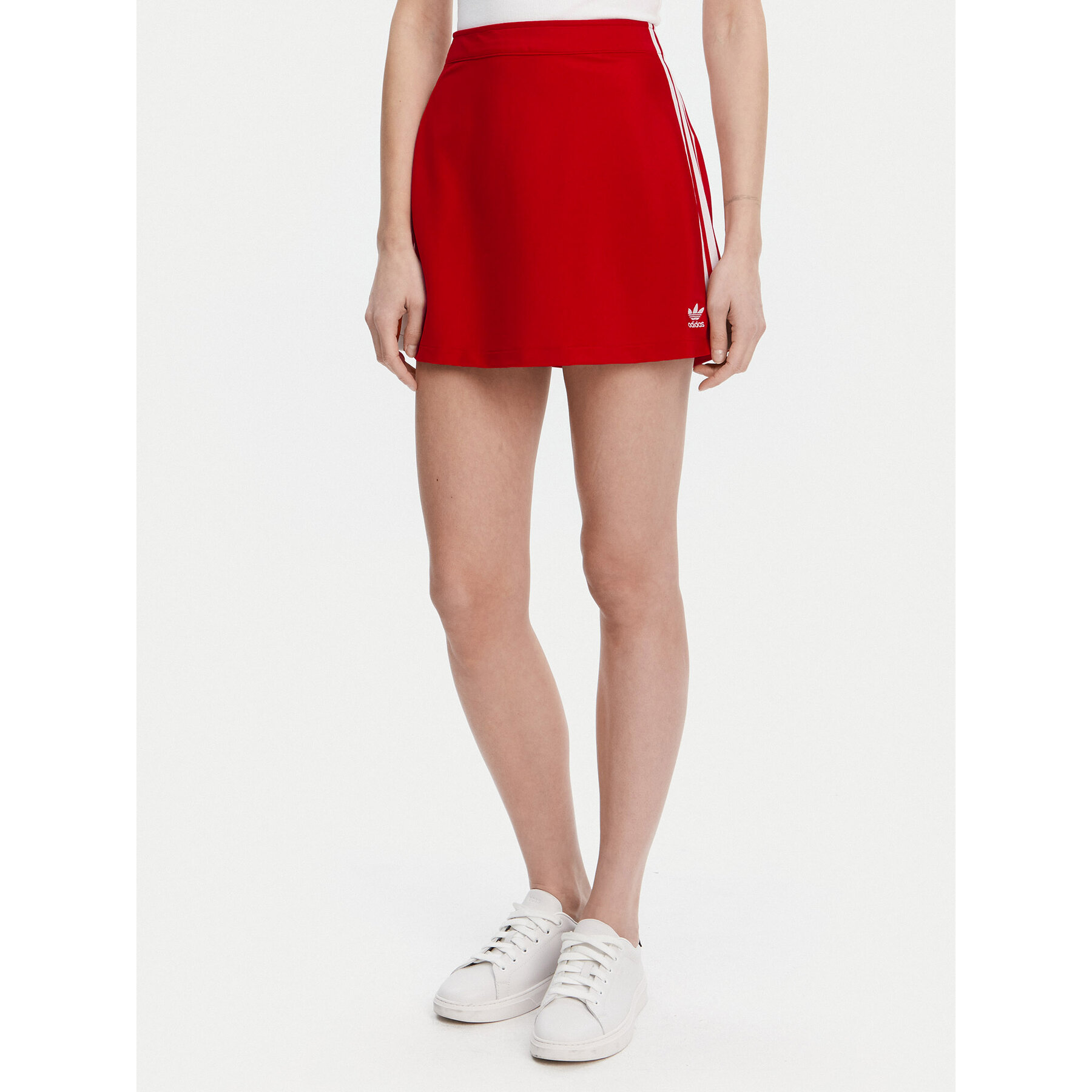 adidas Spódnica trapezowa adicolor 3-Stripes JD0282 Czerwony Regular Fit