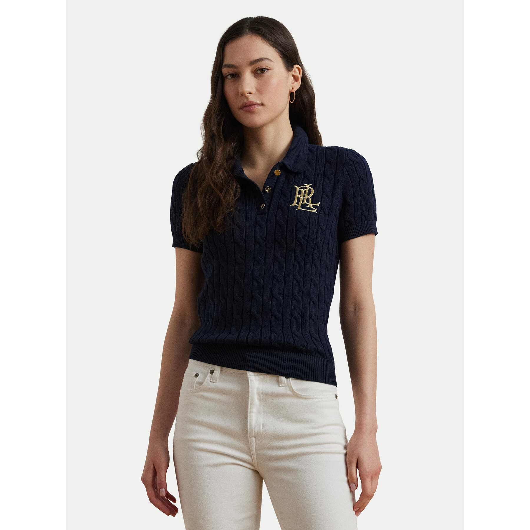 LAUREN RALPH LAUREN Polo 200932224002 Granatowy Slim Fit