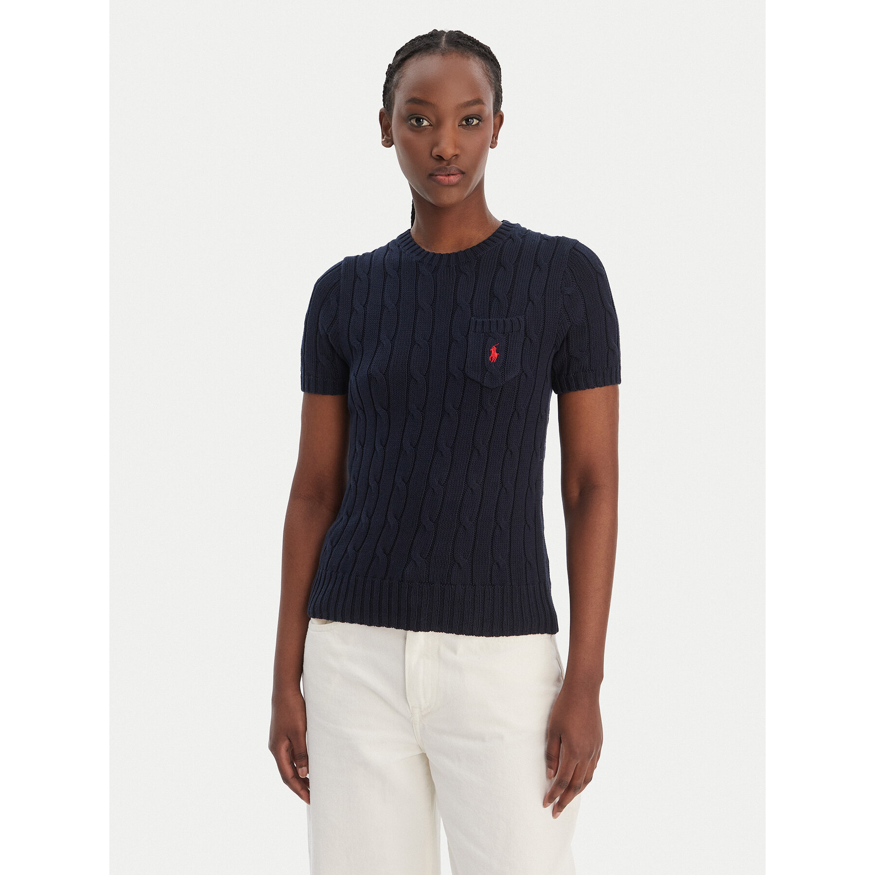 Polo Ralph Lauren Sweter 211971873006 Granatowy Slim Fit