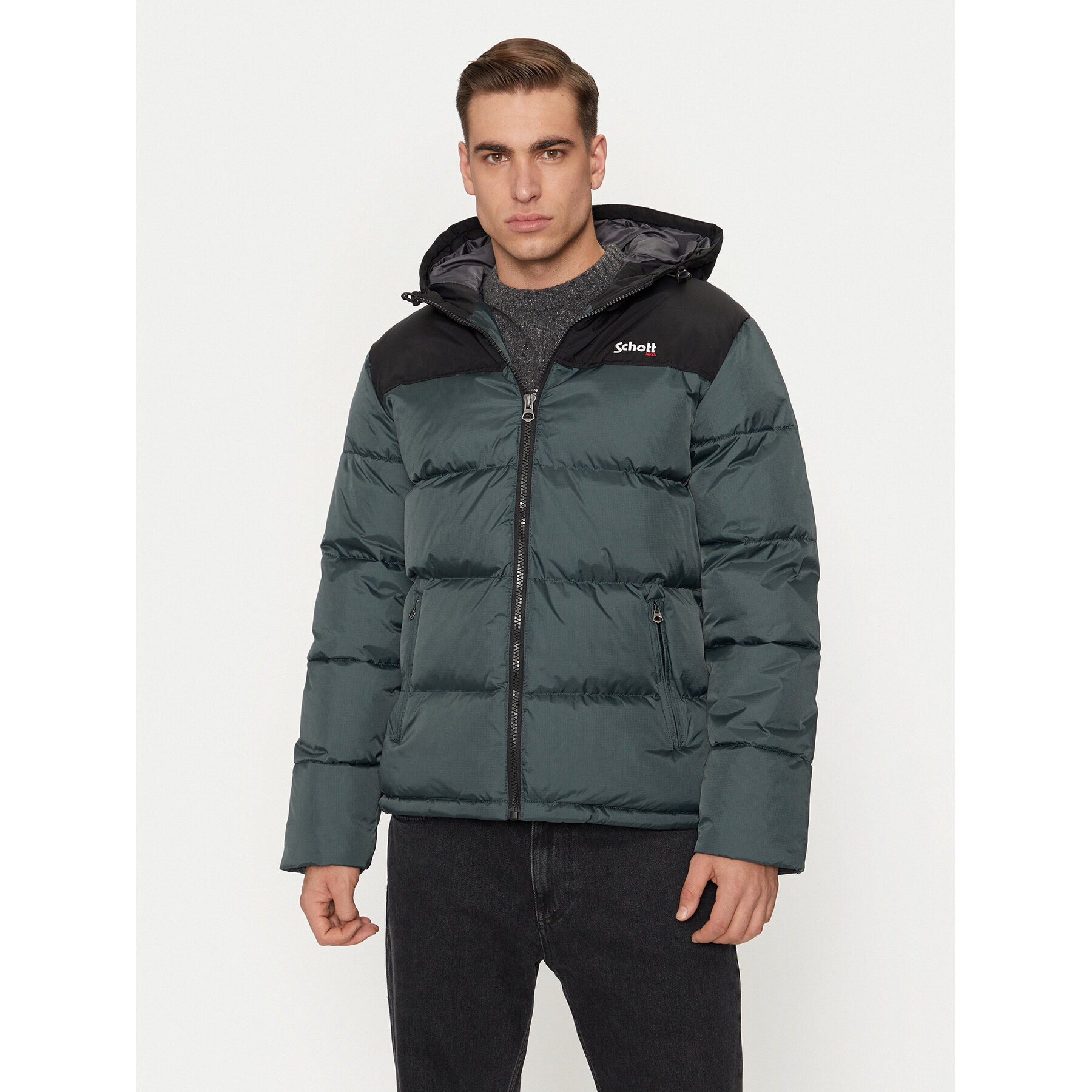 Schott NYC Kurtka zimowa UTAH2 Zielony Regular Fit