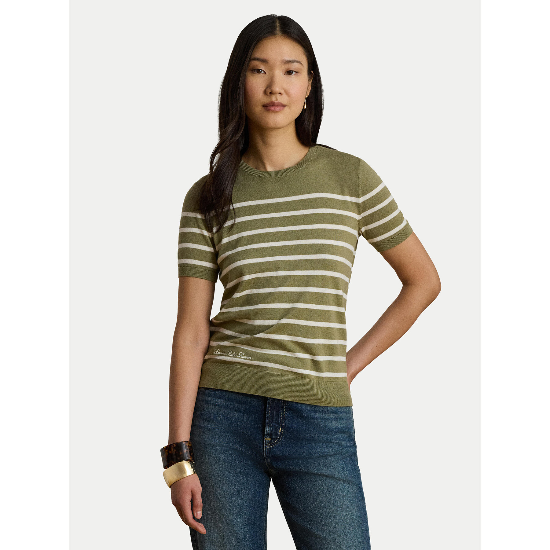 LAUREN RALPH LAUREN T-Shirt Eyelah 200P13973001 Zielony Regular Fit
