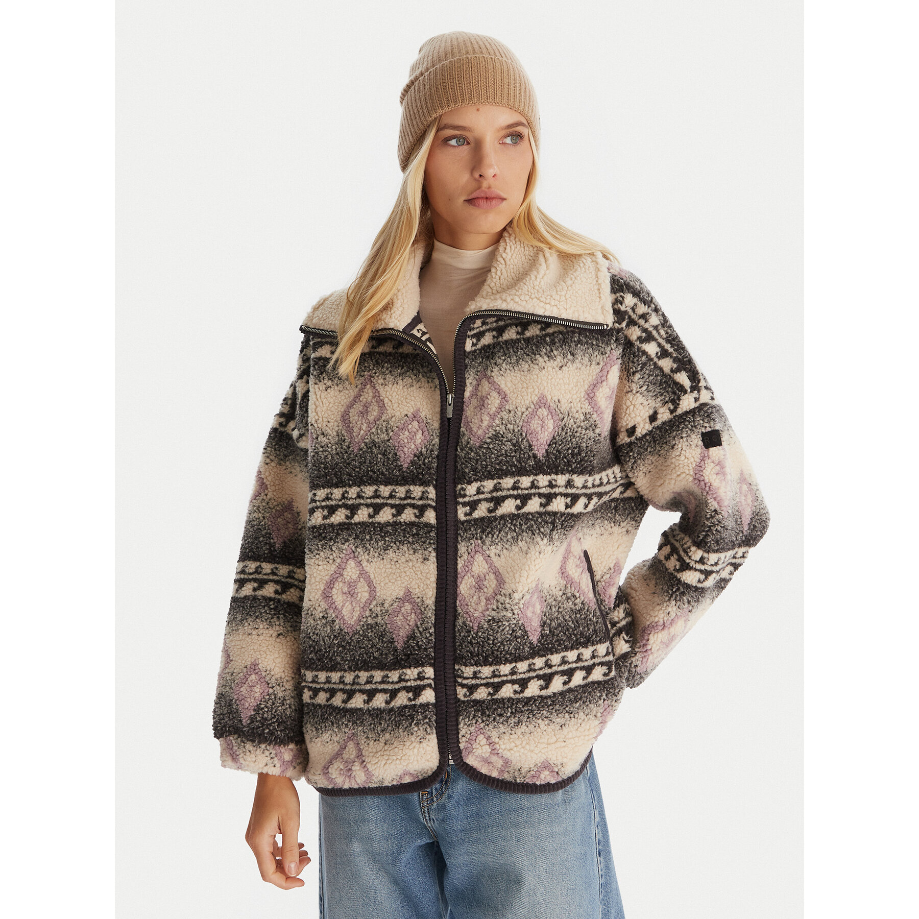 Roxy Polar Feels Like Winter ERJJK03676 Beżowy Regular Fit