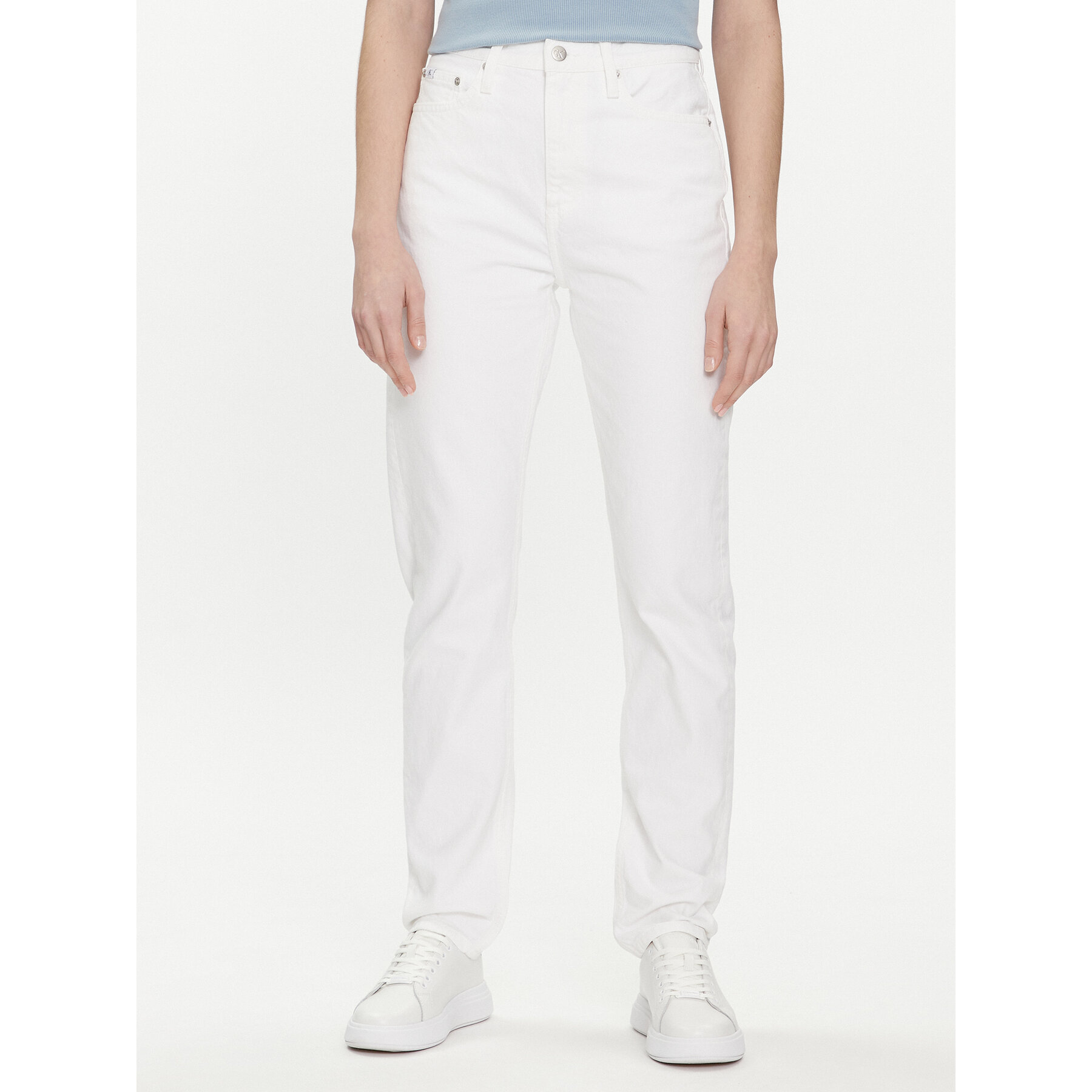 Calvin Klein Jeans Jeansy Authentic J20J222741 Biały Slim Fit