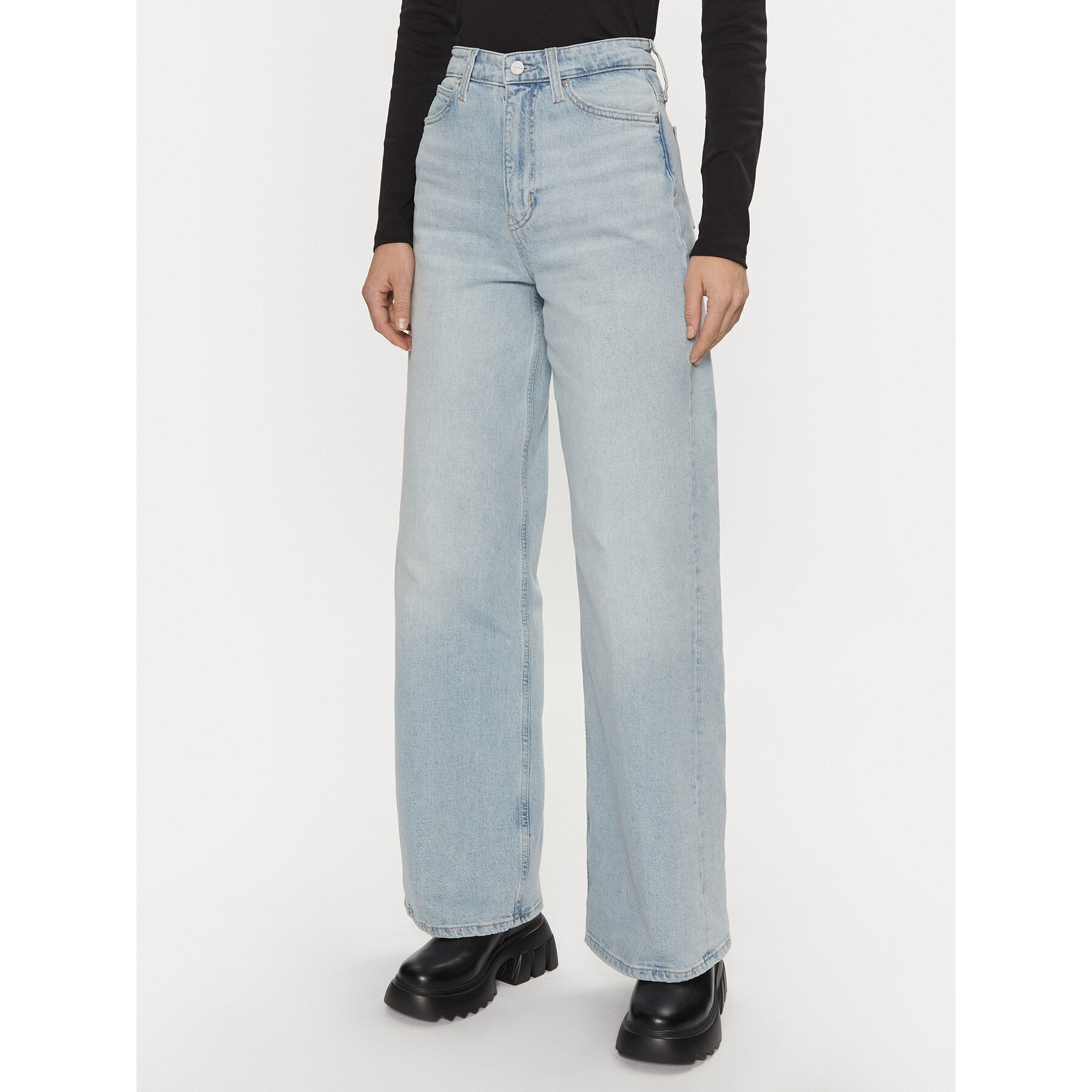 Calvin Klein Jeansy K20K208023 Niebieski Wide Leg