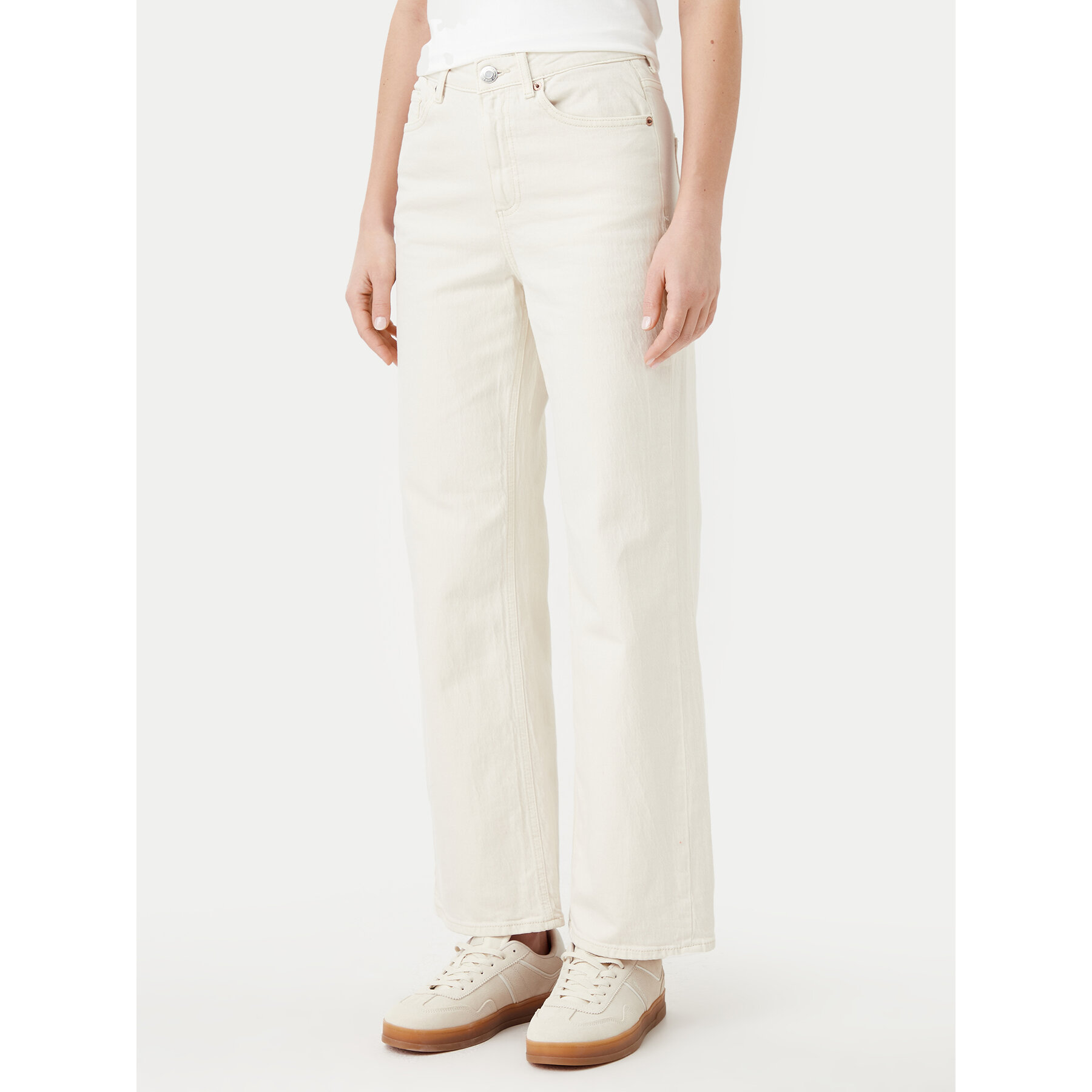 Vero Moda Jeansy Tessa 10287303 Écru Wide Leg