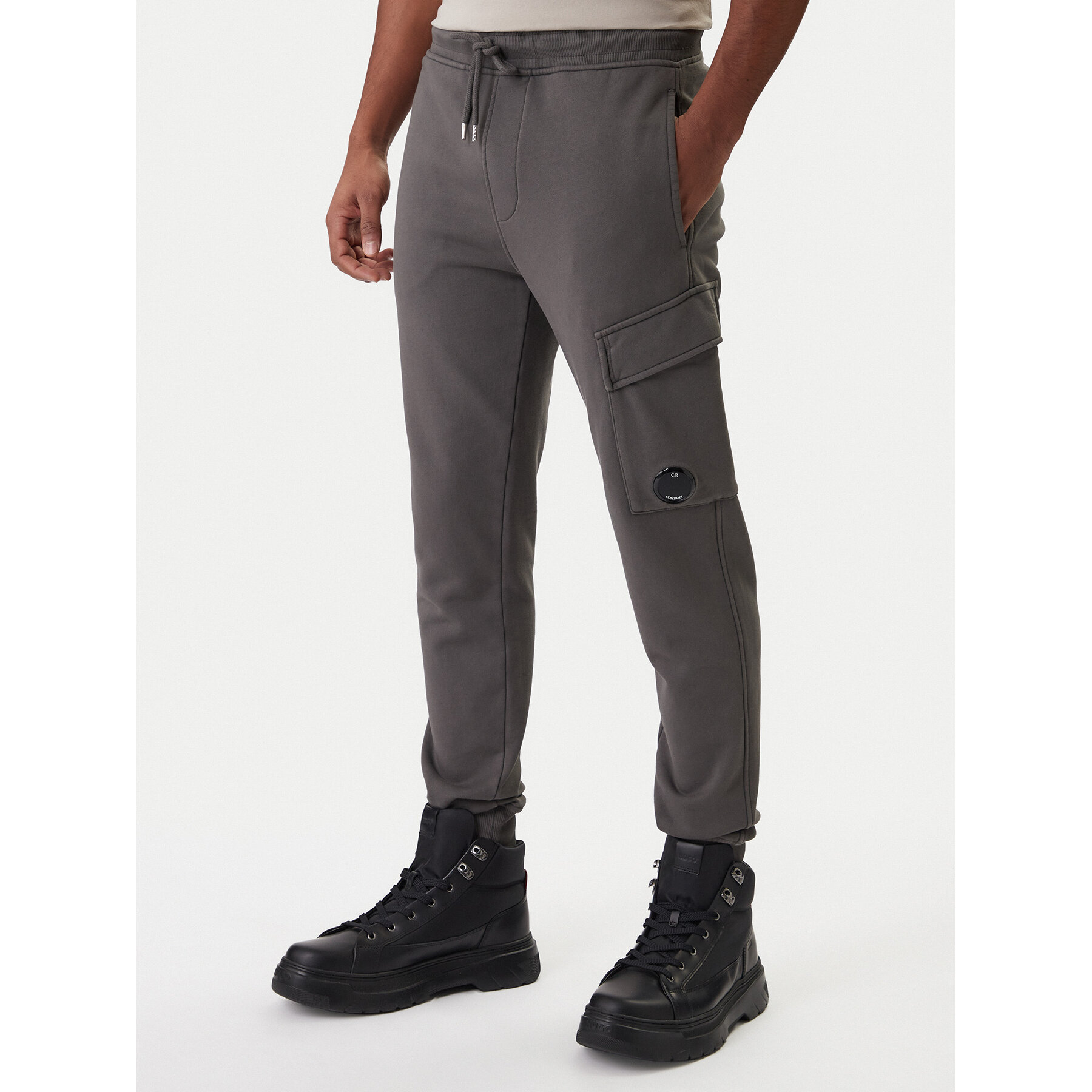 C.P. Company Spodnie dresowe 20CMSP067A110044R Szary Slim Fit